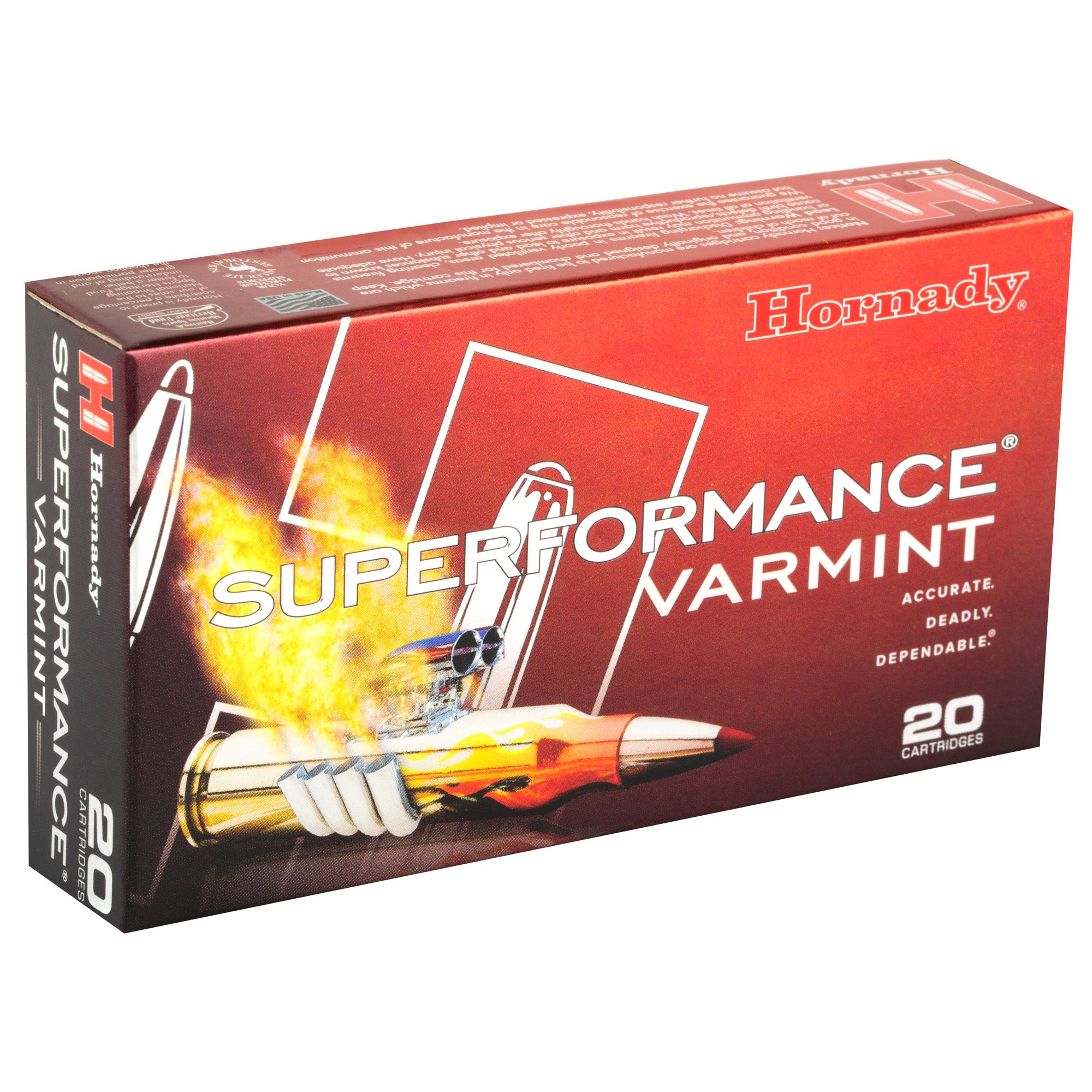 Hornady Superformance Varmint .223 Remington 53gr V-MAX Centerfire Rifle Ammo, 20/Box 8025 - Image 2