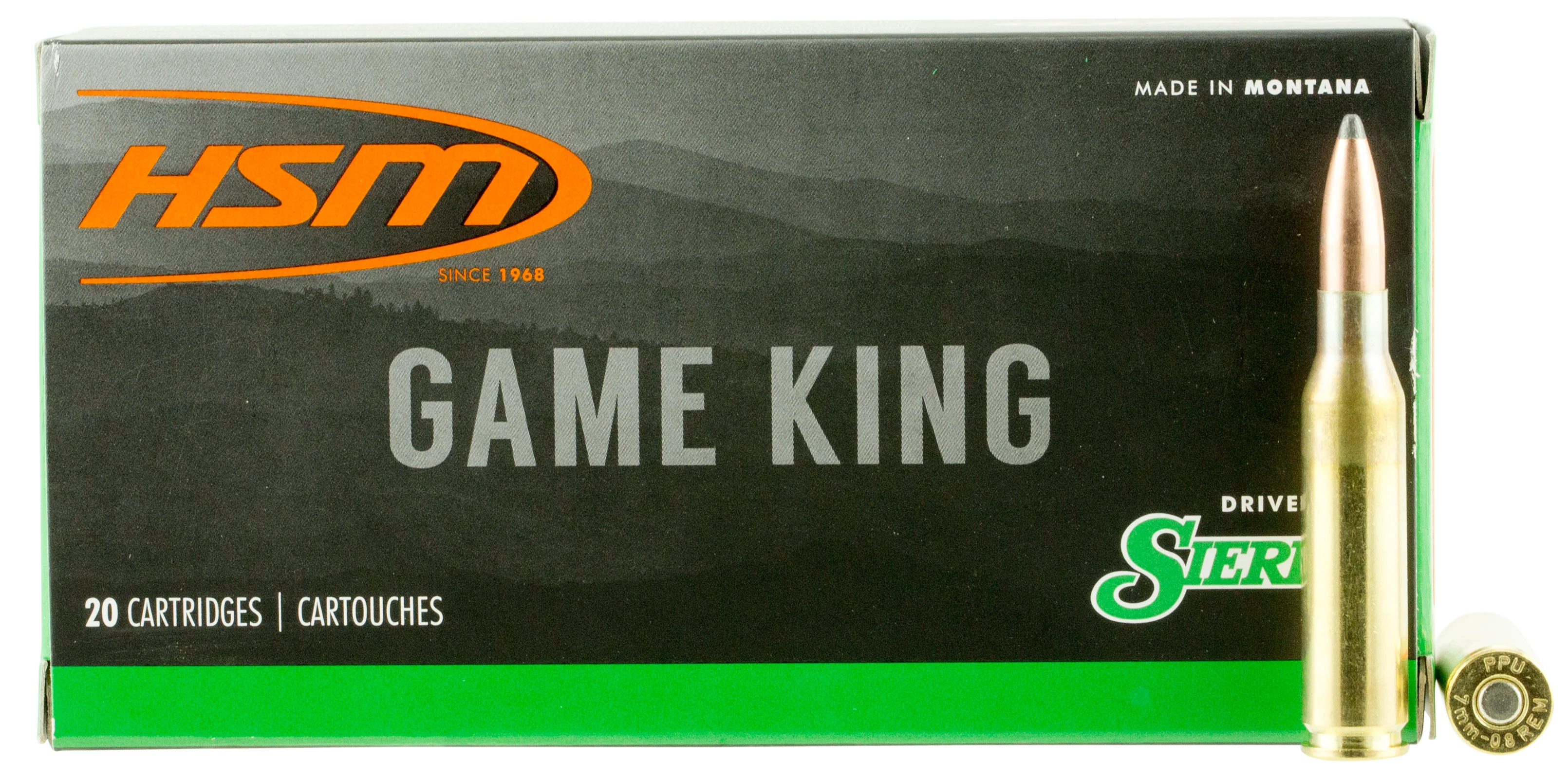HSM Game King 7mm-08 Remington 140 Grain Sierra GameKing Spitzer Boat Tail Ammo 7MM087N