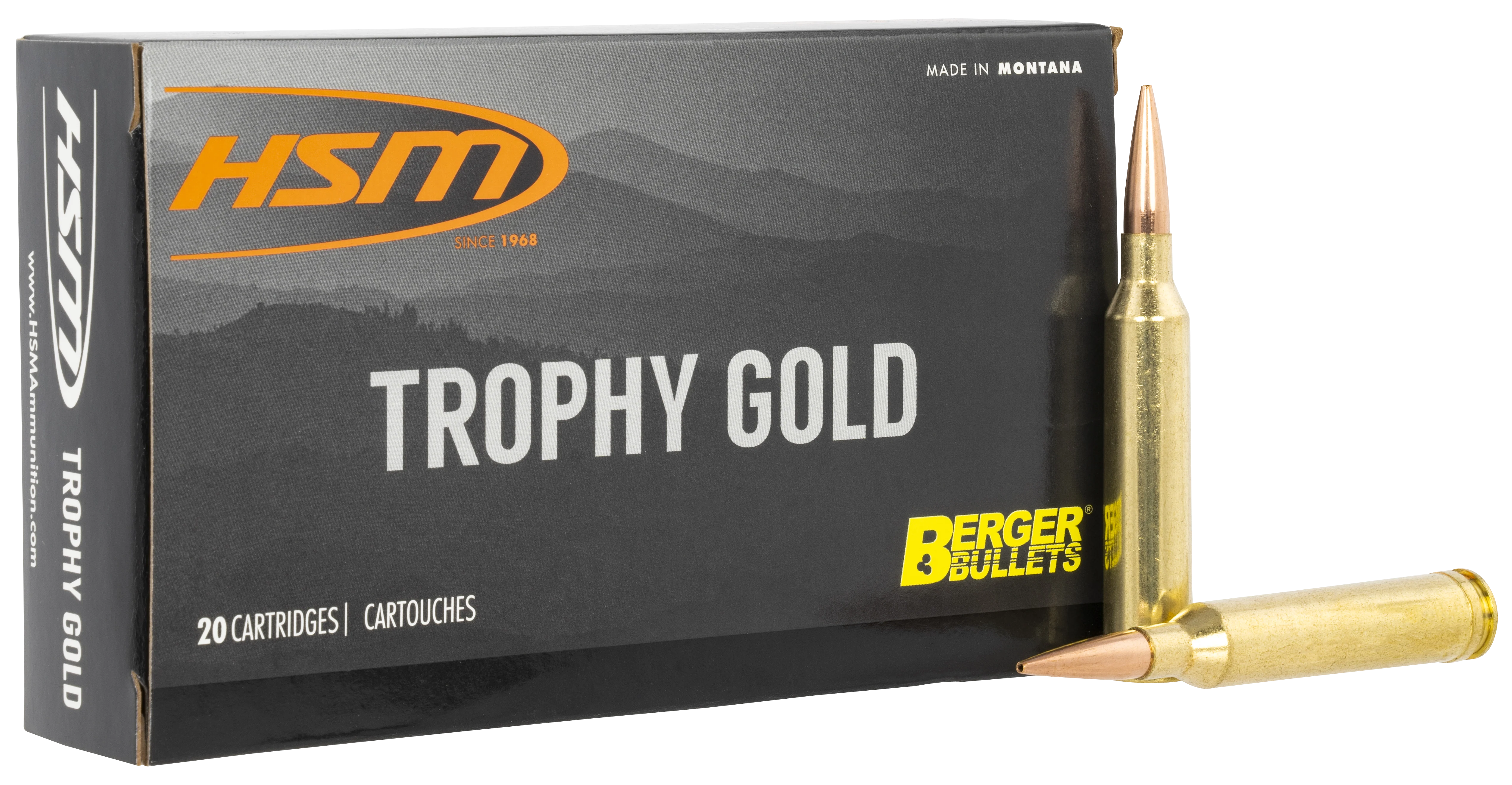 HSM Trophy Gold Extended Range 6.5x284 Norma 130gr Berger Hunting VLD Match Ammo 65X284130VLD