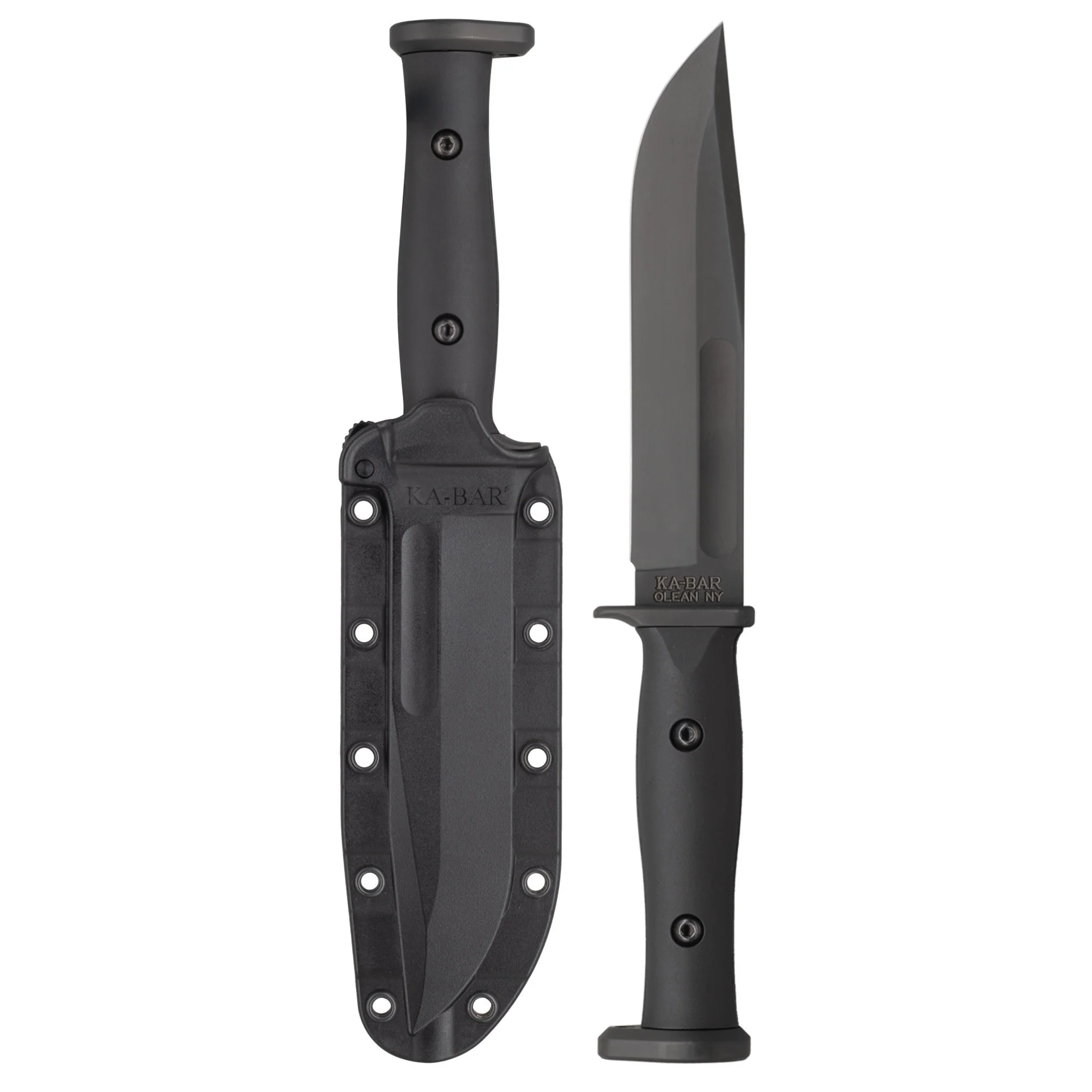 KA-BAR Knives Slabby Fixed Blade Knife, 1095 Cro-Van Clip Point, Black Glass-Filled Nylon Handle, 6.86 in Blade 1310 - Image 2