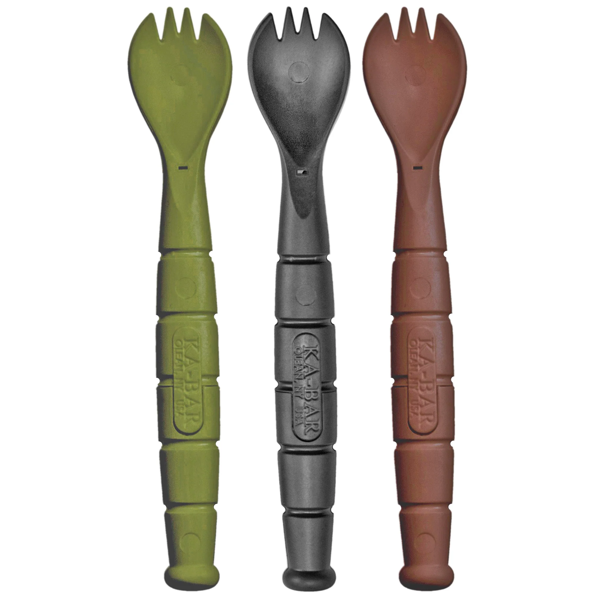 KA-BAR Knives Spork & Knife Field Kit 3-Pack, Creamid, Hidden Serrated Knife, Made in USA - 9909MIL
