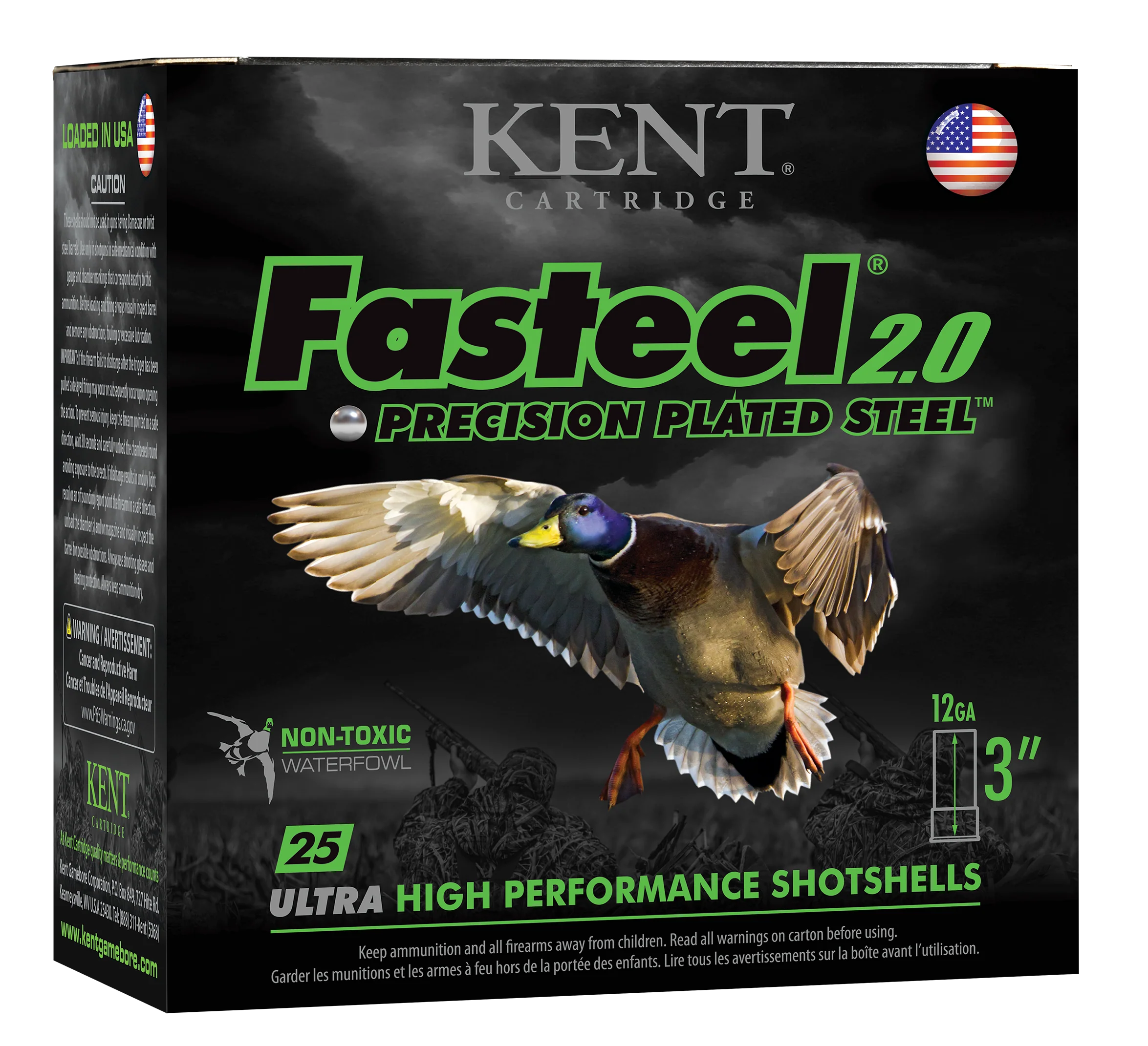 Kent Cartridge Fasteel 2.0 12 Gauge 3in Steel Waterfowl Shotshells #4 1-1/8 oz K123FS324