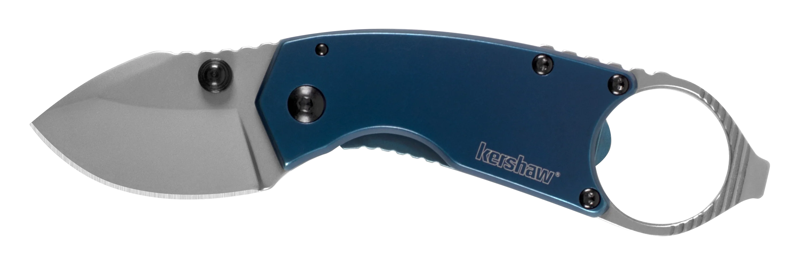 Kershaw Antic Multi-Function Folding Knife, 1.70 in 8Cr13MoV Blade, Blue PVD Steel Handle, 8710