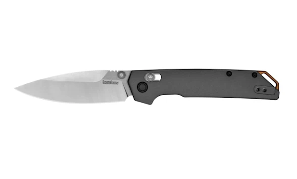 Kershaw Cutlery Iridium Folding Knife, D2 Spear Point, Gray Aluminum, DuraLock, 3.4 in Blade, 2038