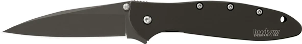 KERSHAW CUTLERY Leek Assisted Folding Knife, 3 in 14C28N Blade, Black Coated Steel Handle 1660CKT
