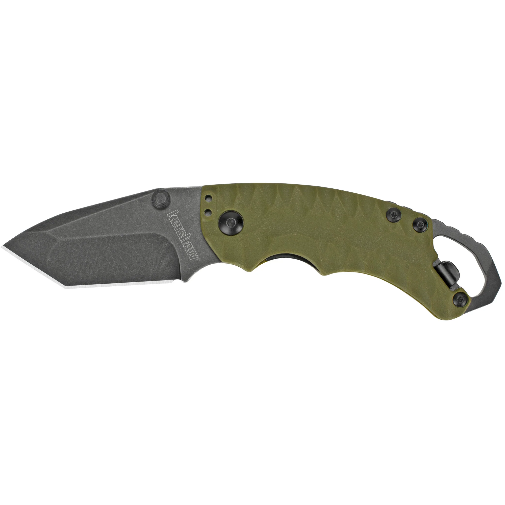 Kershaw Shuffle II Folding Pocket Knife, BlackWash Tanto, OD Green Handle – 8750TOLBW