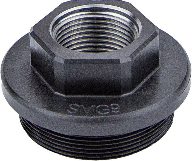KGM Suppressors SMG9 Direct Thread Adapter, Black Nitride Steel 1/2x28 A-SMG9-DTA-S-1