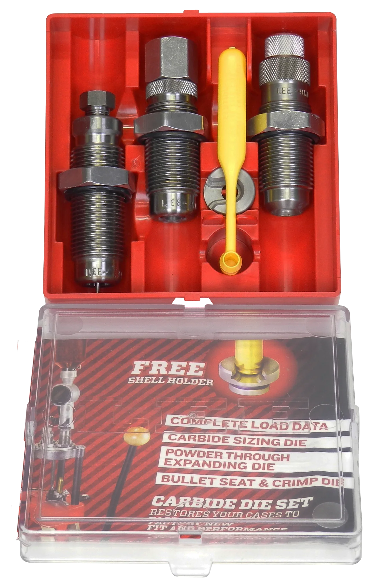 Lee Precision 9mm Makarov Carbide 3-Die Reloading Die Set w/ Shell Holder & Dipper 90176
