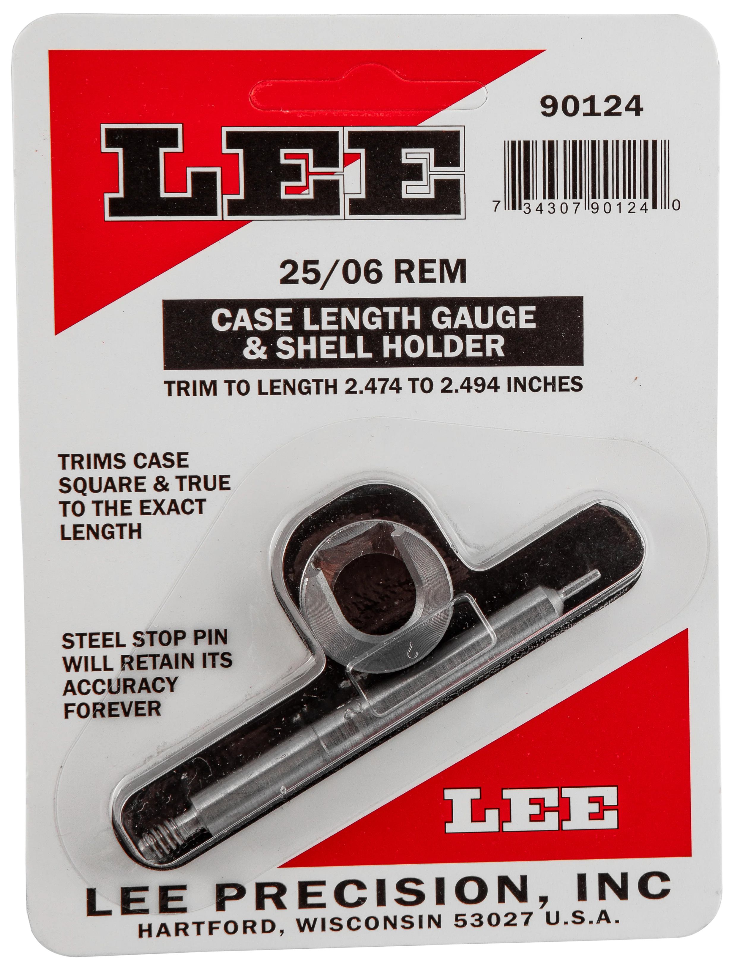 Lee Precision Case Length Gauge & Shell Holder for 25-06 Remington Case Trimming, 90124