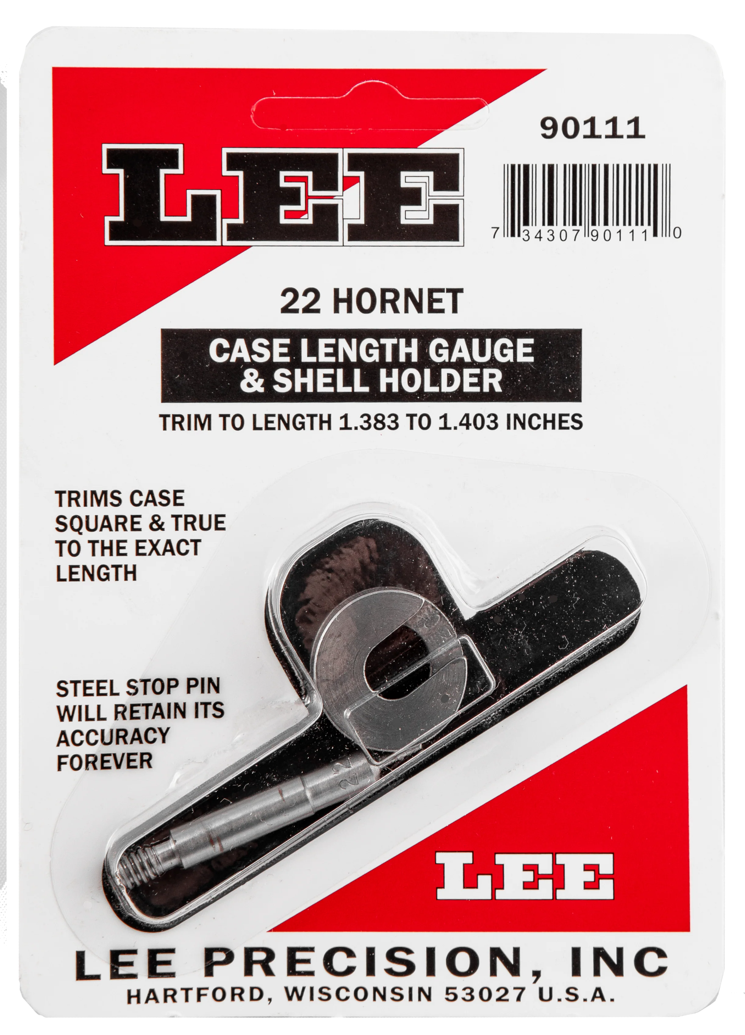Lee Precision Case Length Gauge & Shell Holder for .35 Whelen Brass Trimming 90972