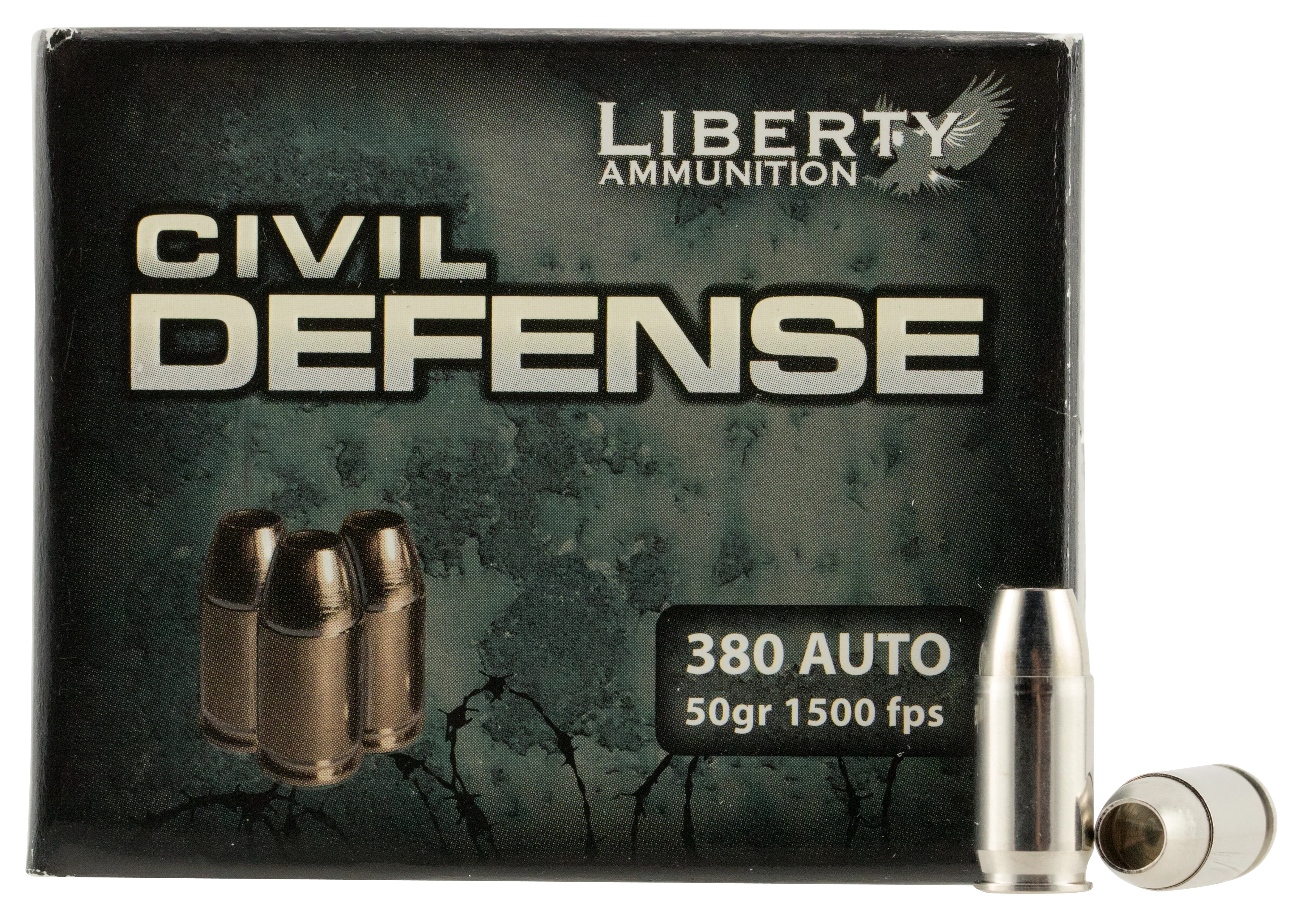Liberty Ammunition Civil Defense .380 ACP 50gr Lead-Free Fragmenting Hollow Point Ammo 20rd Box LACD380023