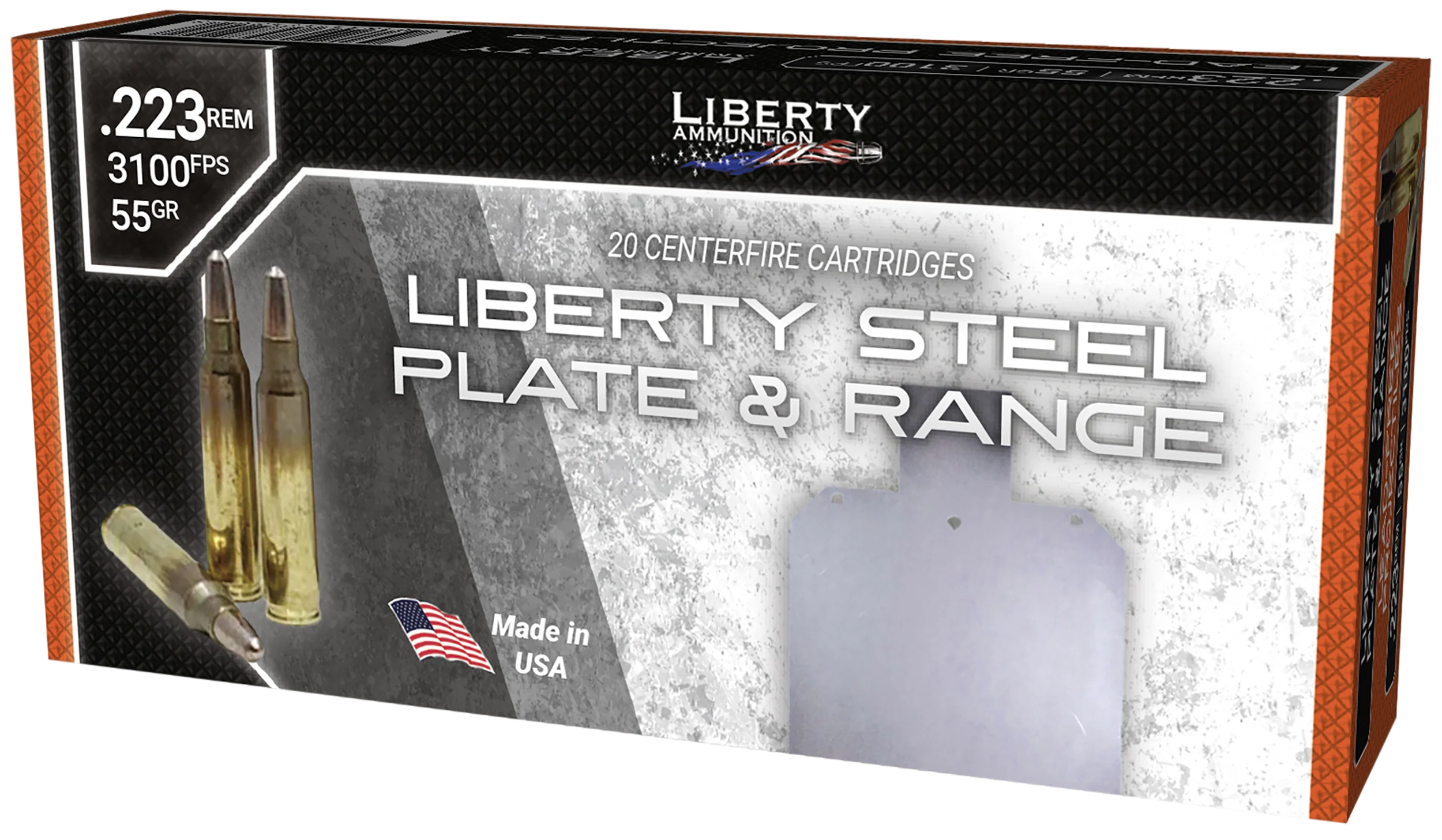Liberty Ammunition Steel Plate & Range .223 Remington 55 Grain Lead-Free Frangible Ammo 20 Rds LAR223070