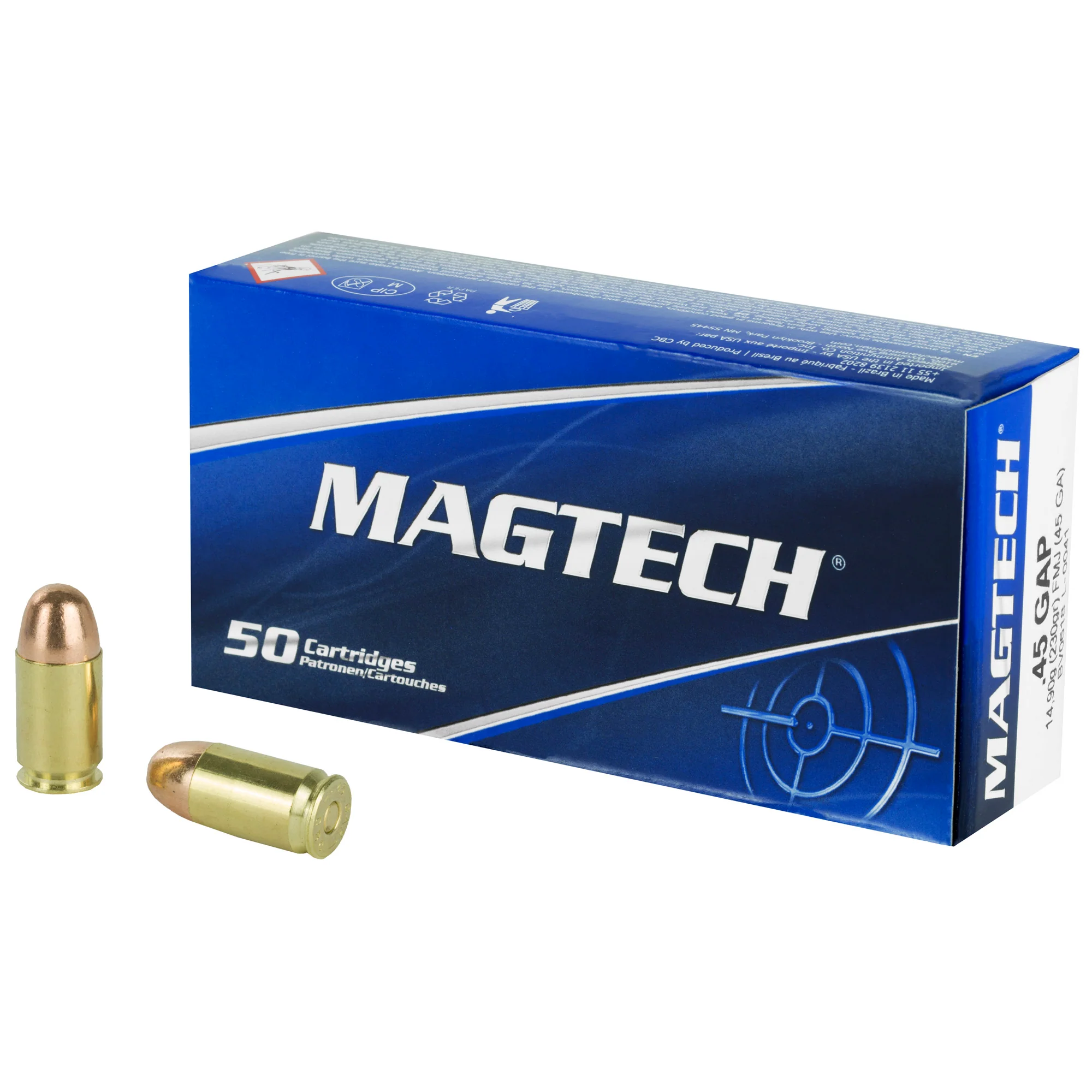 Magtech .45 GAP 230 Grain Full Metal Jacket Range Ammo, 50-Round Box / 1000 Case 45GA