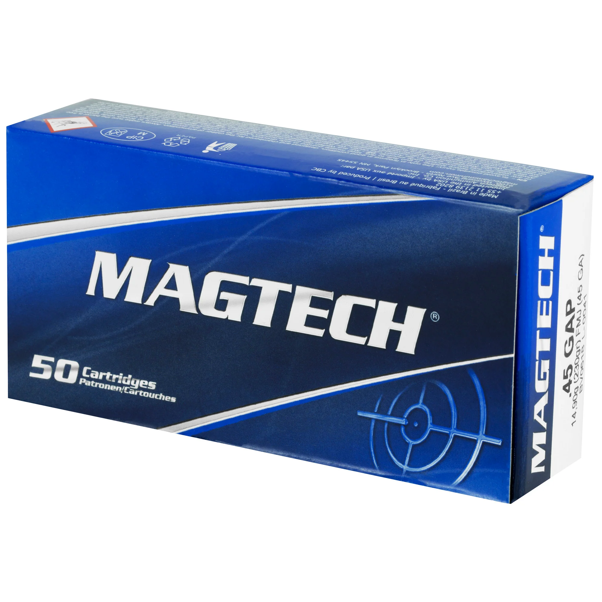 Magtech .45 GAP 230 Grain Full Metal Jacket Range Ammo, 50-Round Box / 1000 Case 45GA - Image 3