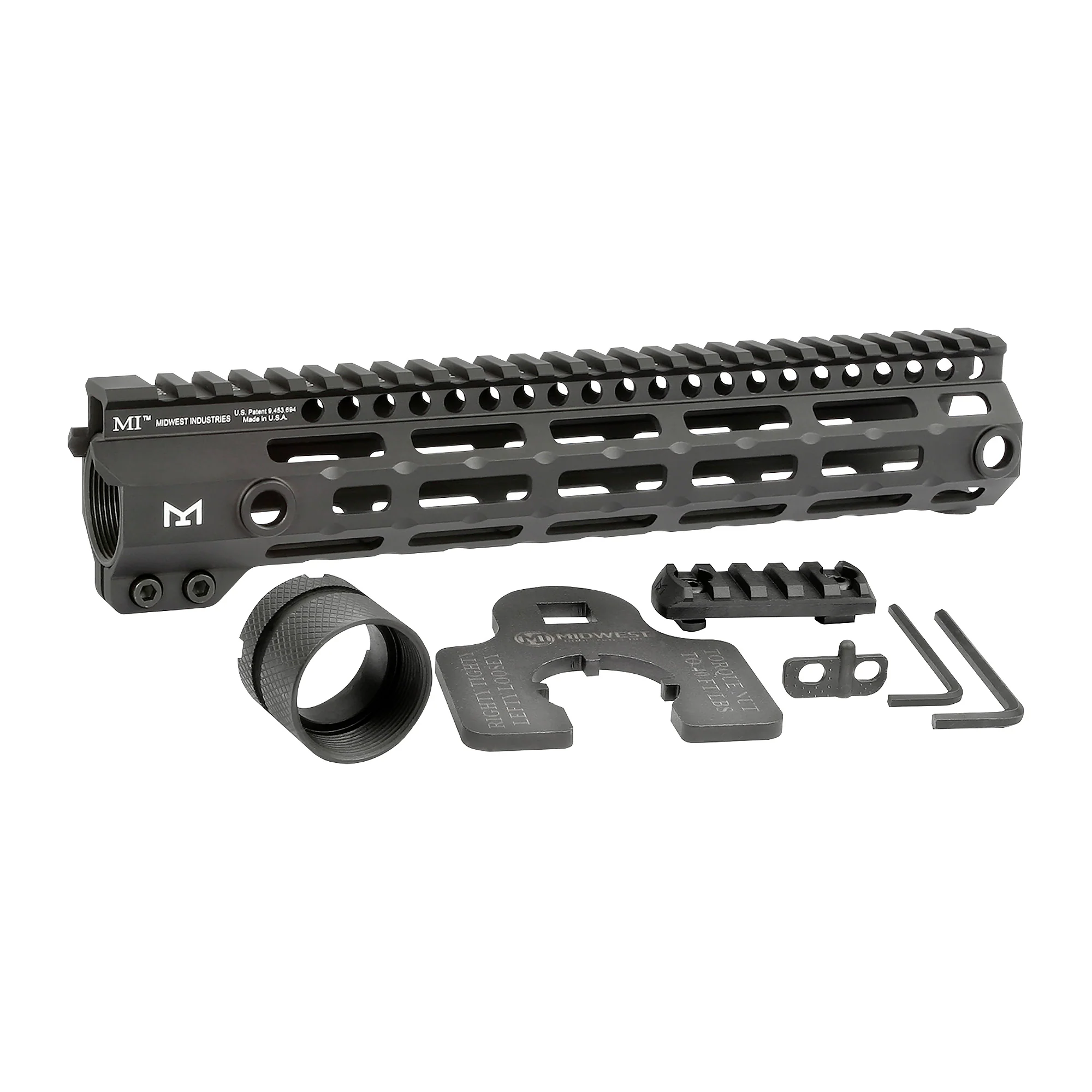 Midwest Industries Gen 4 M-Series M-LOK Handguard 10.5in Black Picatinny Top Rail MI-G4M10.5