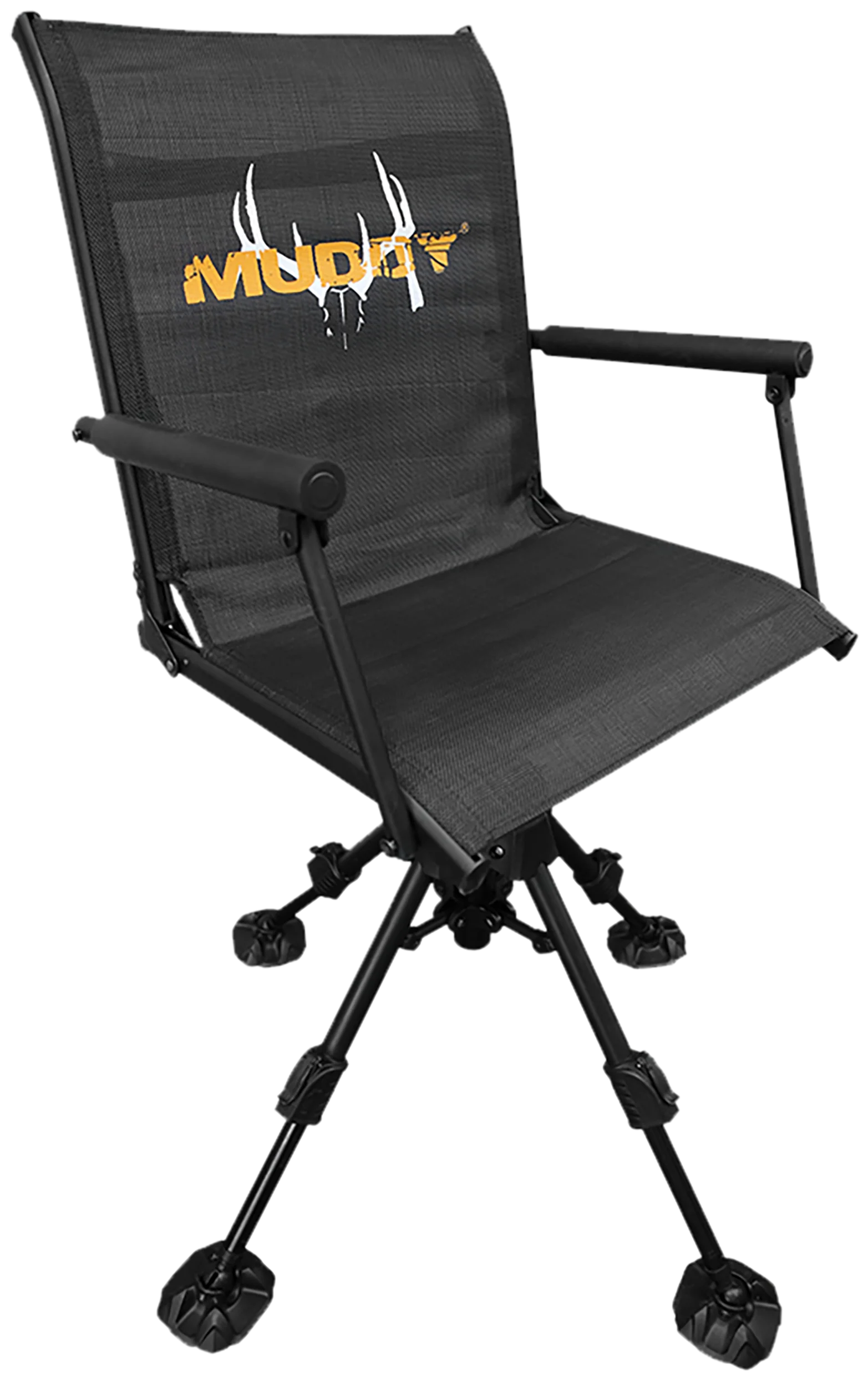 Muddy Swivel-Ease XT Ground Seat, Black Flex-Tek Steel Chair with 360° Silent Swivel – MUDMGS400AL