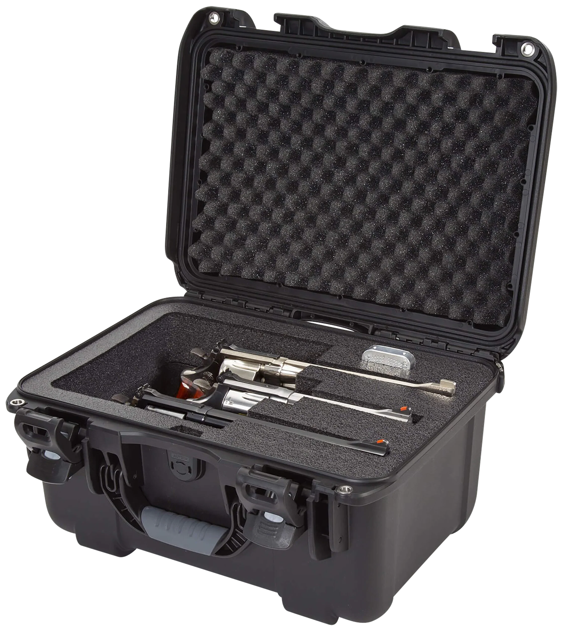 NANUK (PLASTICASE INC) 918 3-Up Revolver Case, Waterproof NK-7 Resin with Foam, PowerClaw Latches, 918REV01