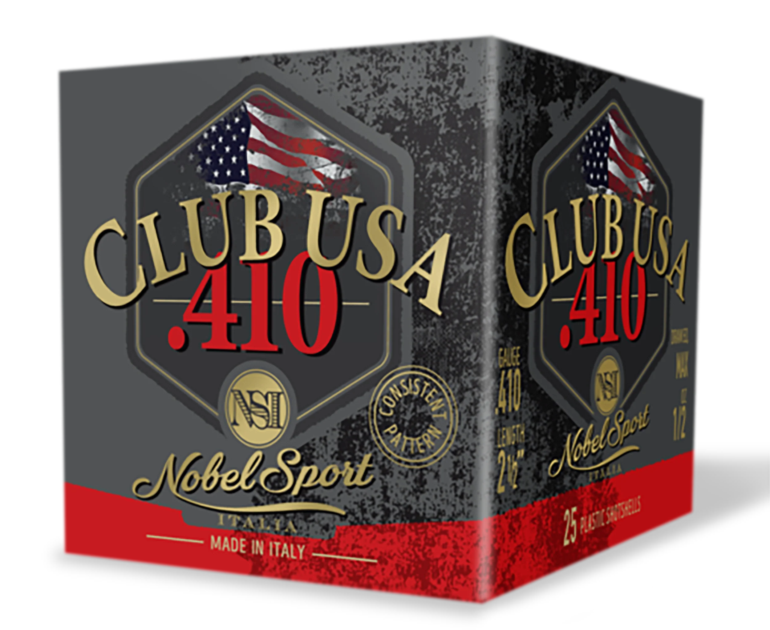 Nobel/Eurosports Club USA .410 Bore 2.5in 1/2 oz #8 Shot Shotshells 25/Box (ANS4128)