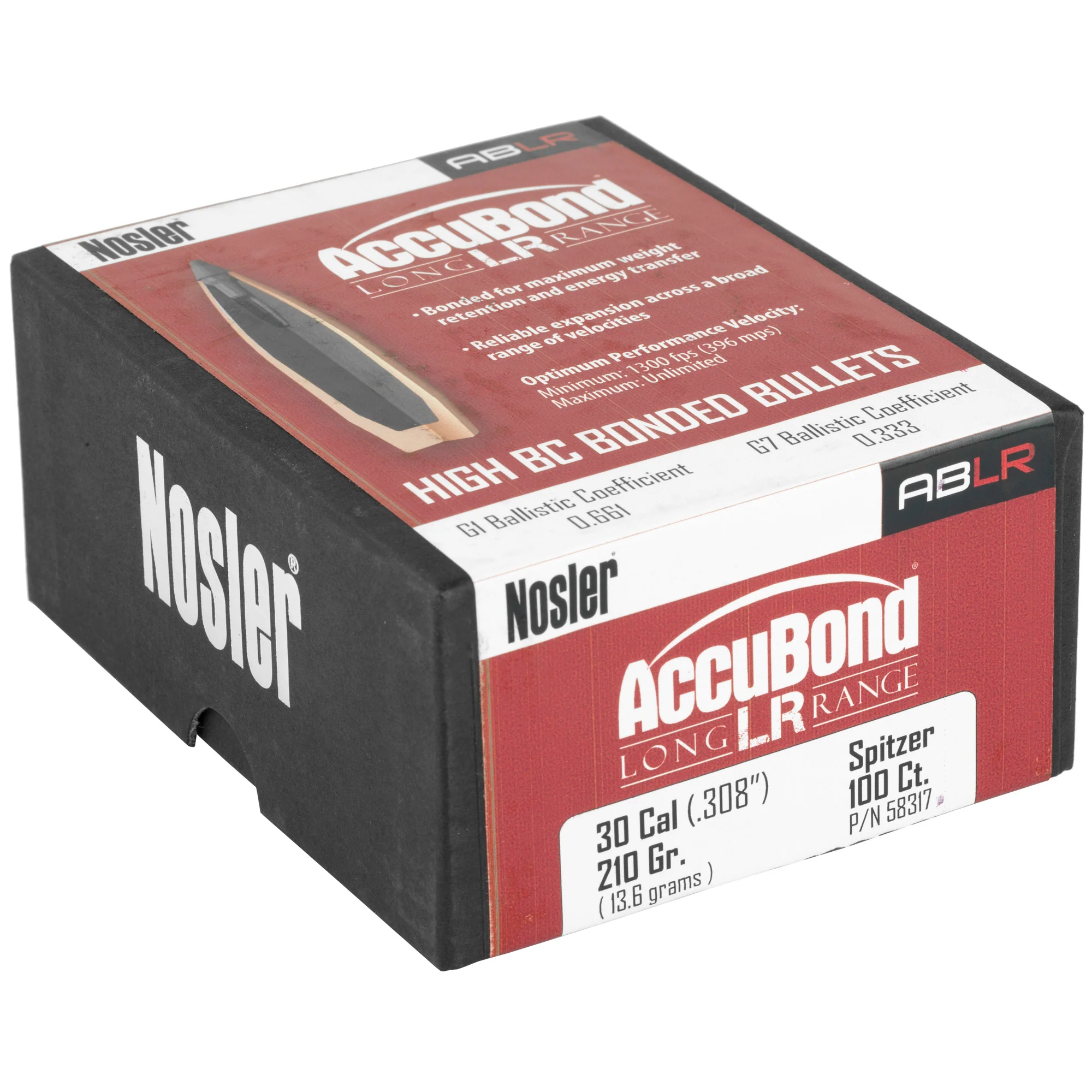 Nosler AccuBond Long Range .30 Cal 210gr Spitzer Boat Tail Hunting Bullets, 100 Count 58317 - Image 2