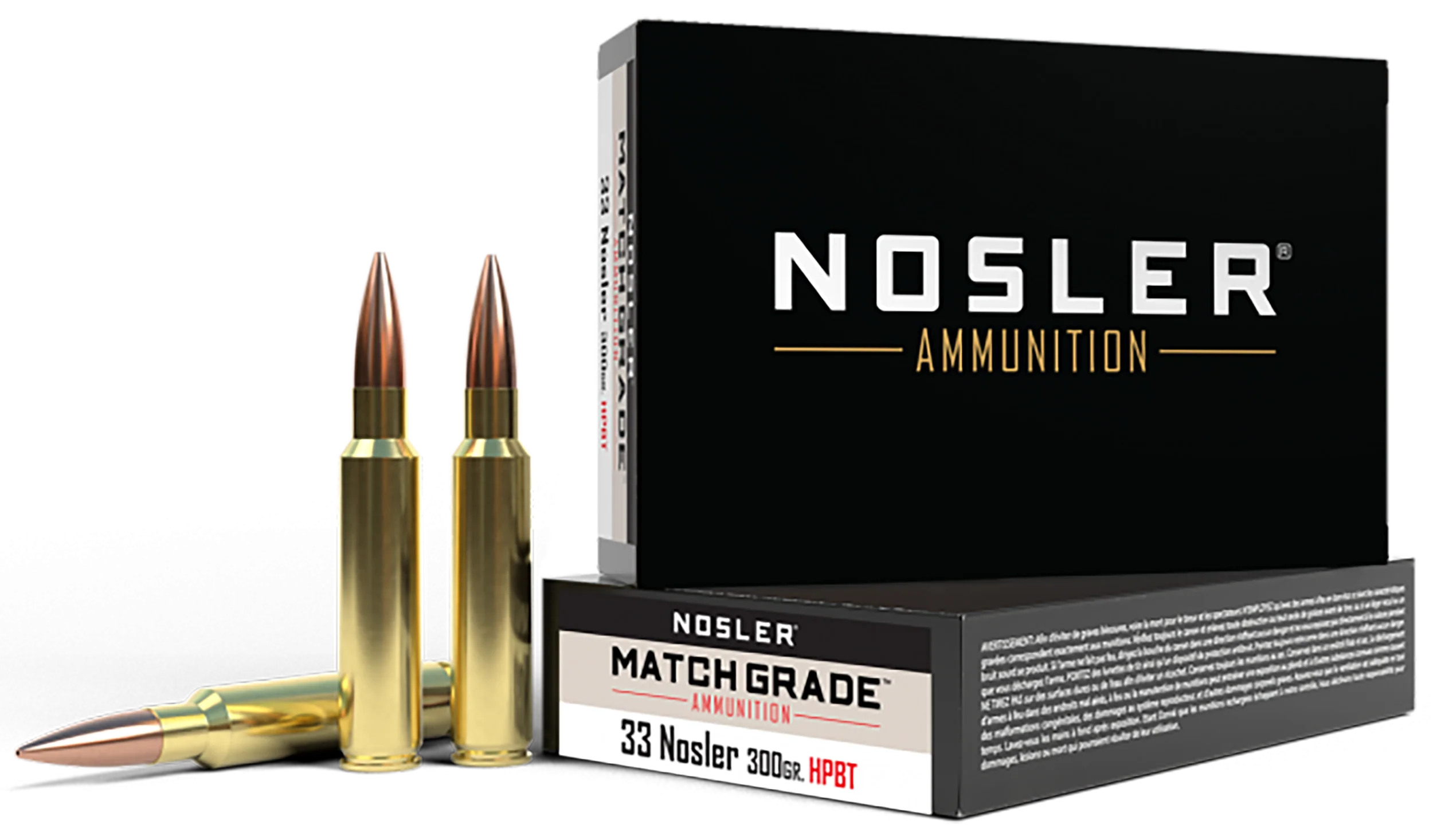 Nosler Match Grade .33 Nosler 300gr Custom Competition Hollow Point Boat Tail Ammo 20rd 60031