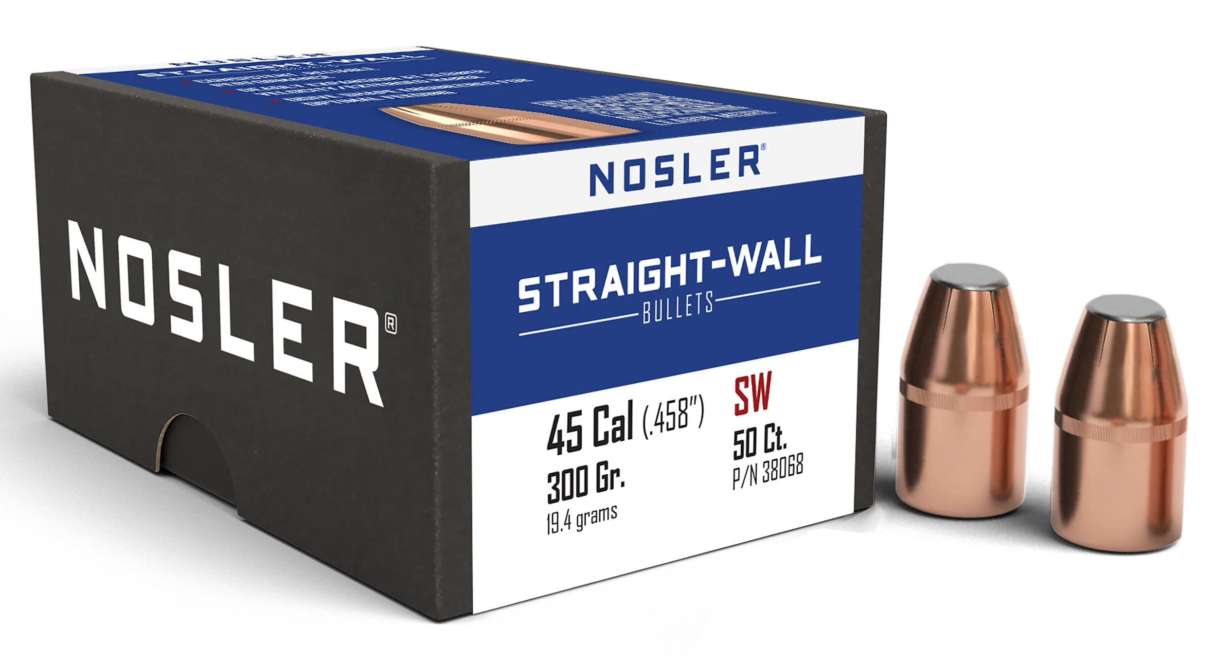 Nosler Straight-Wall .458 300gr Power Point Reloading Bullets, 50 Count 38068