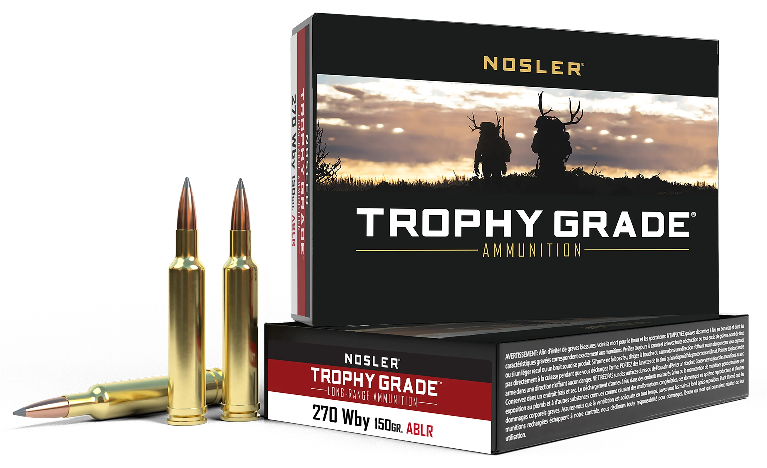 Nosler Trophy Grade Long Range .270 Weatherby Magnum 150gr AccuBond LR Rifle Ammo 60150