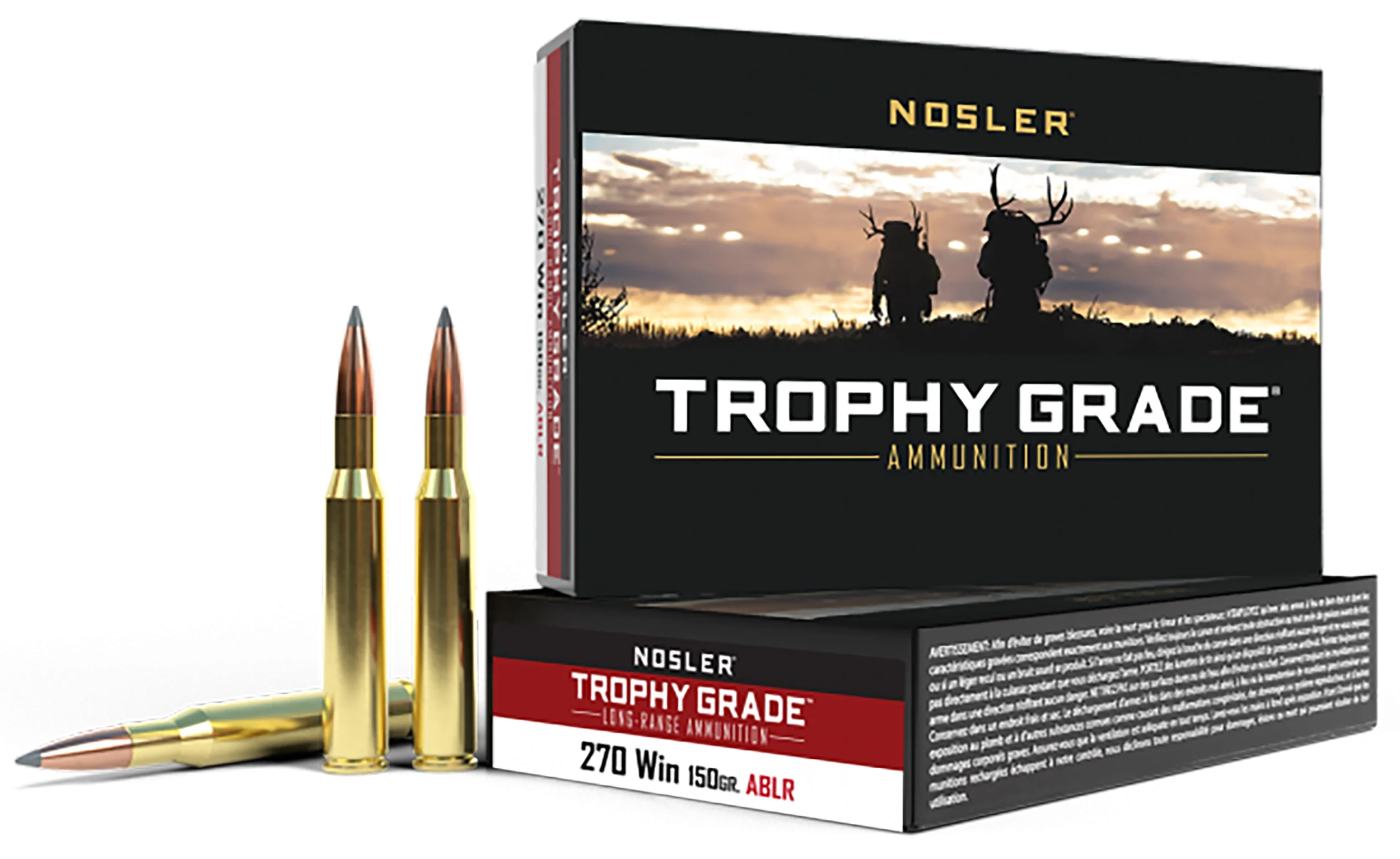 Nosler Trophy Grade Long-Range .270 Winchester 150gr AccuBond Long Range Spitzer Ammo, 20rd 60125