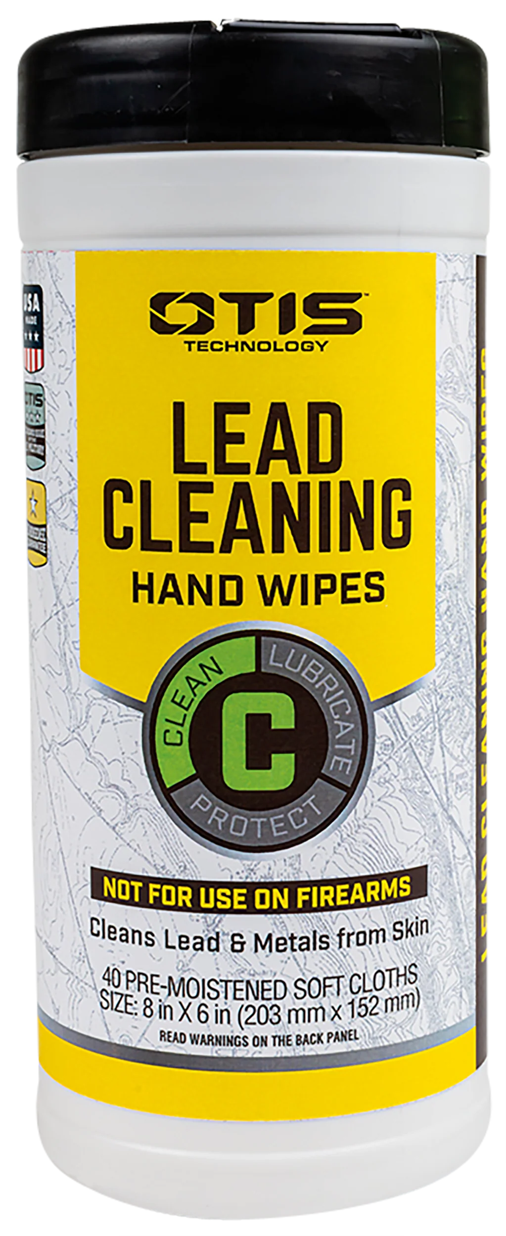 Otis Lead Cleaning Hand Wipes, 40-Count Canister, Removes Lead from Skin, Pre-Moistened – FG40CLRW
