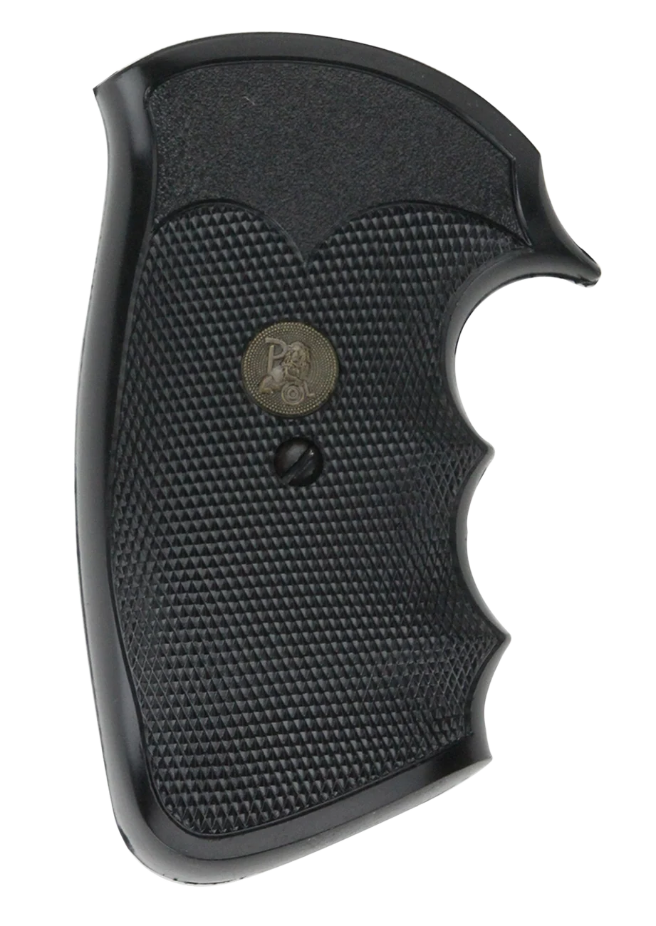 Pachmayr Gripper Handgun Grip for Colt Python/Trooper, Checkered Rubber with Finger Grooves 02528