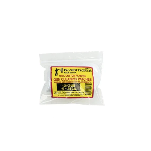 Pro-Shot Cotton Flannel Gun Cleaning Patches, 2.5-Inch Round, .45-.58 Cal Black Powder, PST105