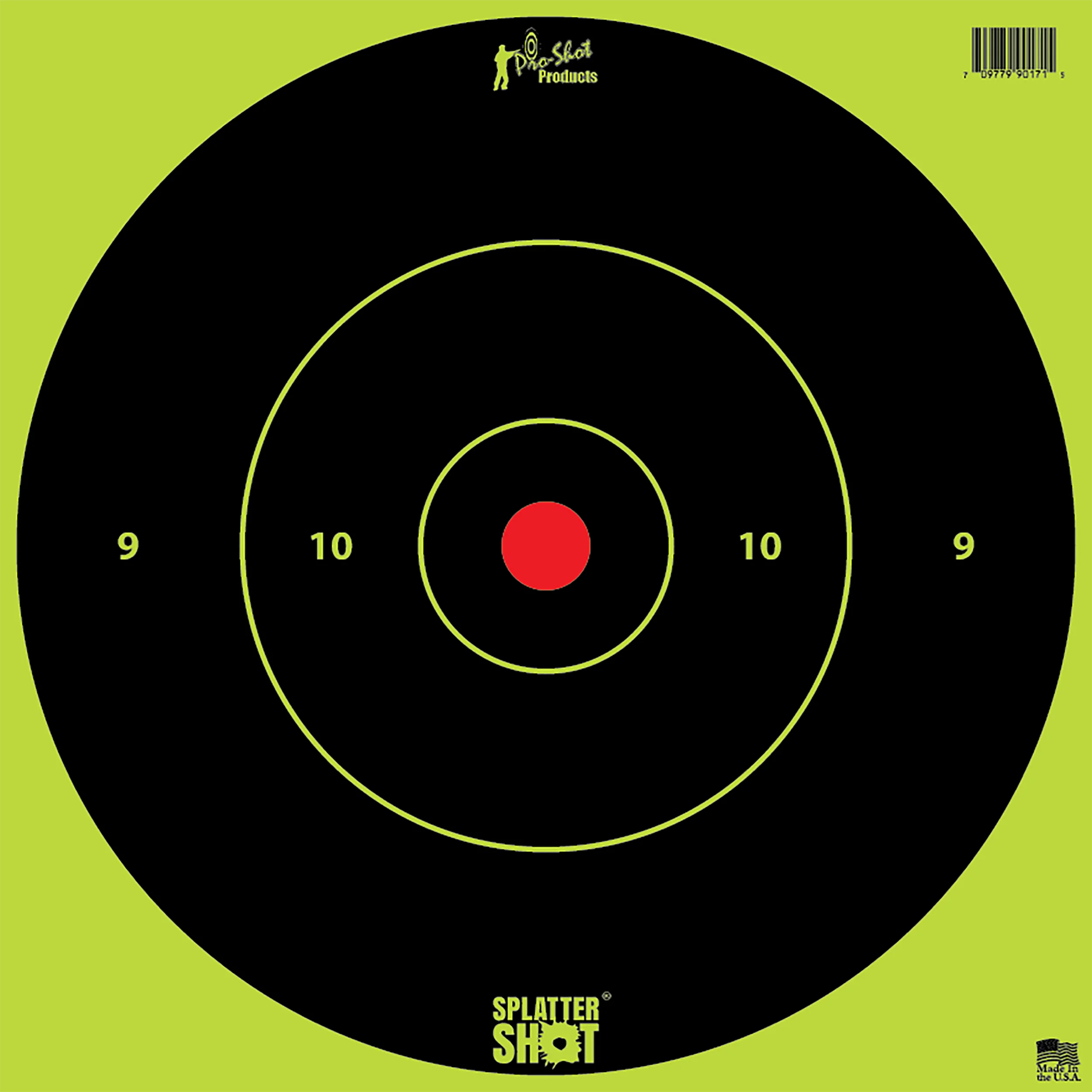 Pro-Shot SplatterShot 12-inch Bullseye Reactive Paper Targets, 12-Pack, Hanging – 12BGREENTG12PK