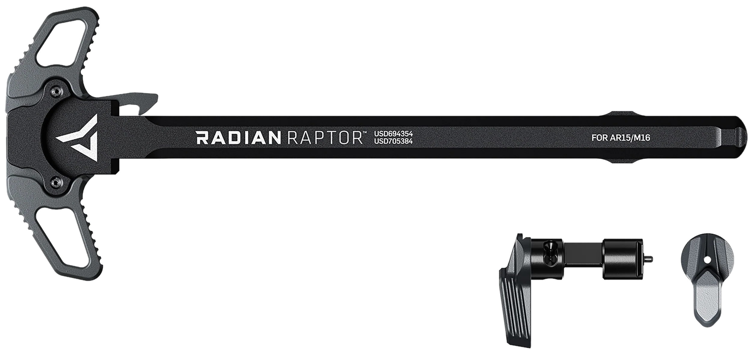 Radian Weapons Raptor Charging Handle & Talon 45/90 Safety for AR-15/M16, Gray R0664