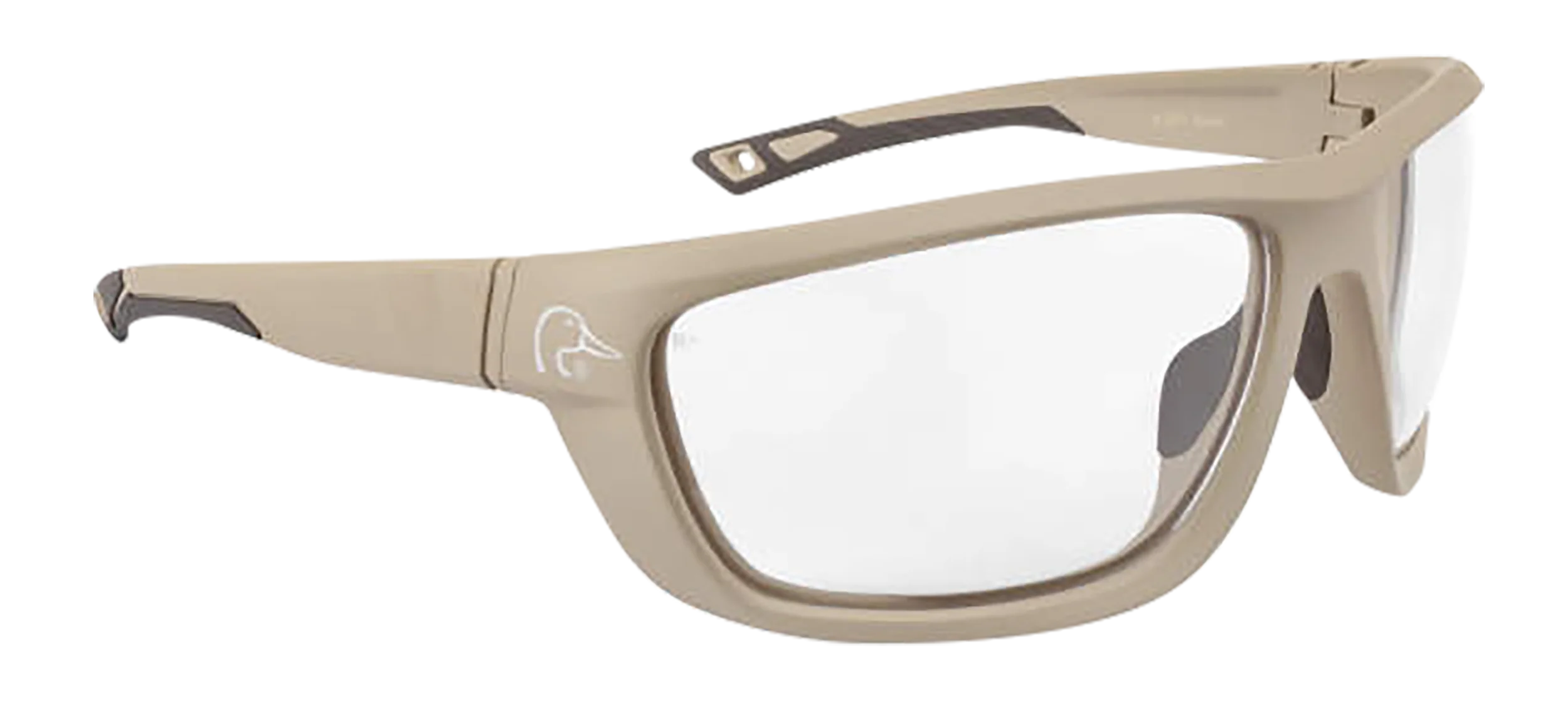 Radians Safety Glasses, Clear Lens, Tan Full Frame Eye Protection with Rubber Features – DUFF13010C