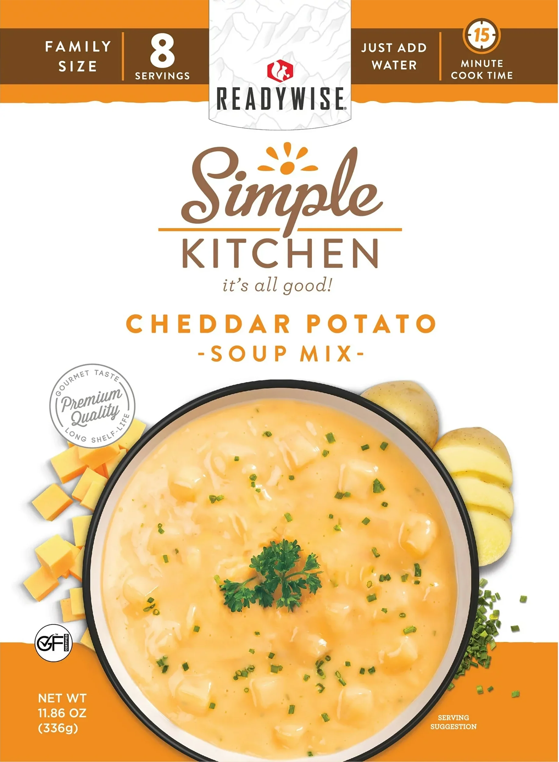 Readywise Simple Kitchen Cheddar Potato Soup Mix, 8 Servings per Pouch, 6-Pouch Case RWSK05061
