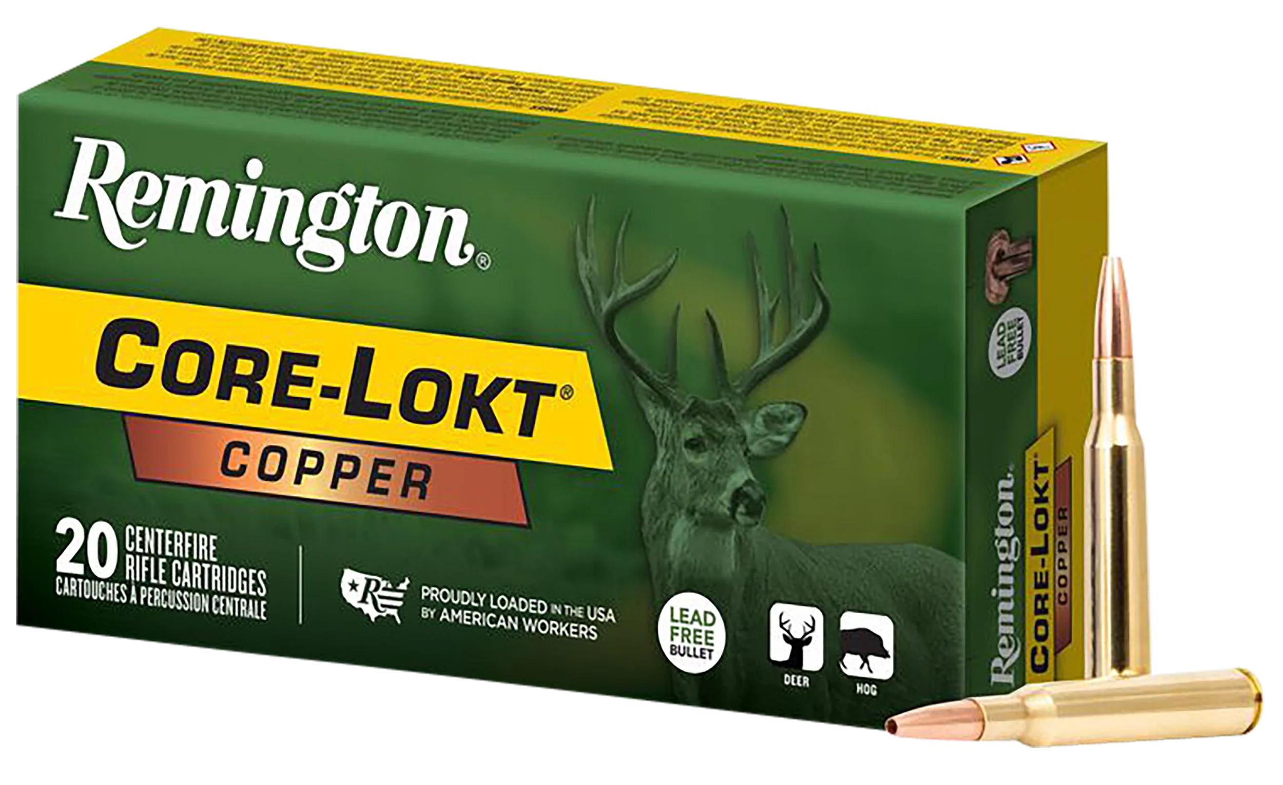 Remington Ammunition Core-Lokt Copper .243 Winchester 85gr Copper Hollow Point Rifle Ammo 20rd R27856