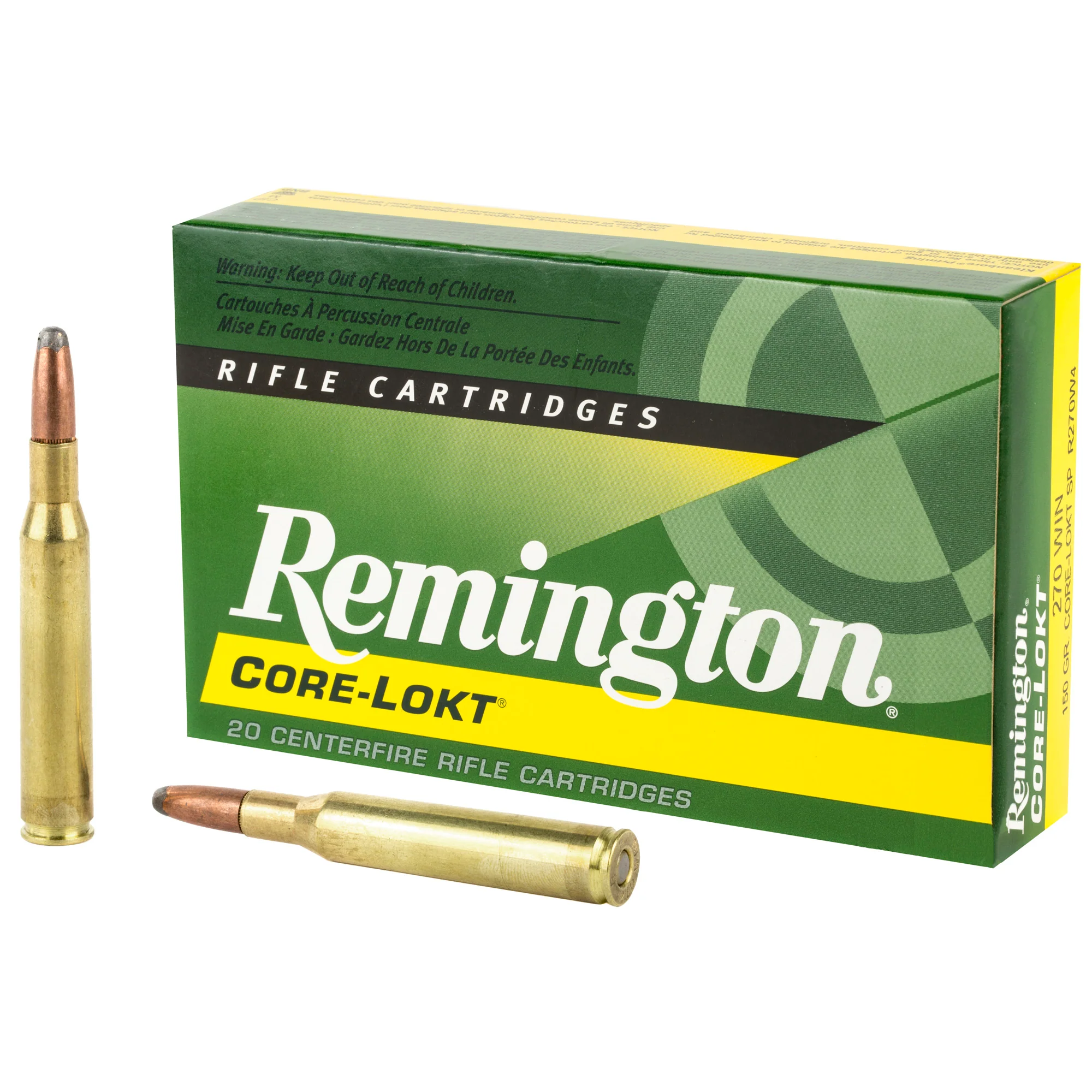 Remington Core-Lokt .270 Winchester 150gr Soft Point Rifle Ammo, 20 Round Box 27810