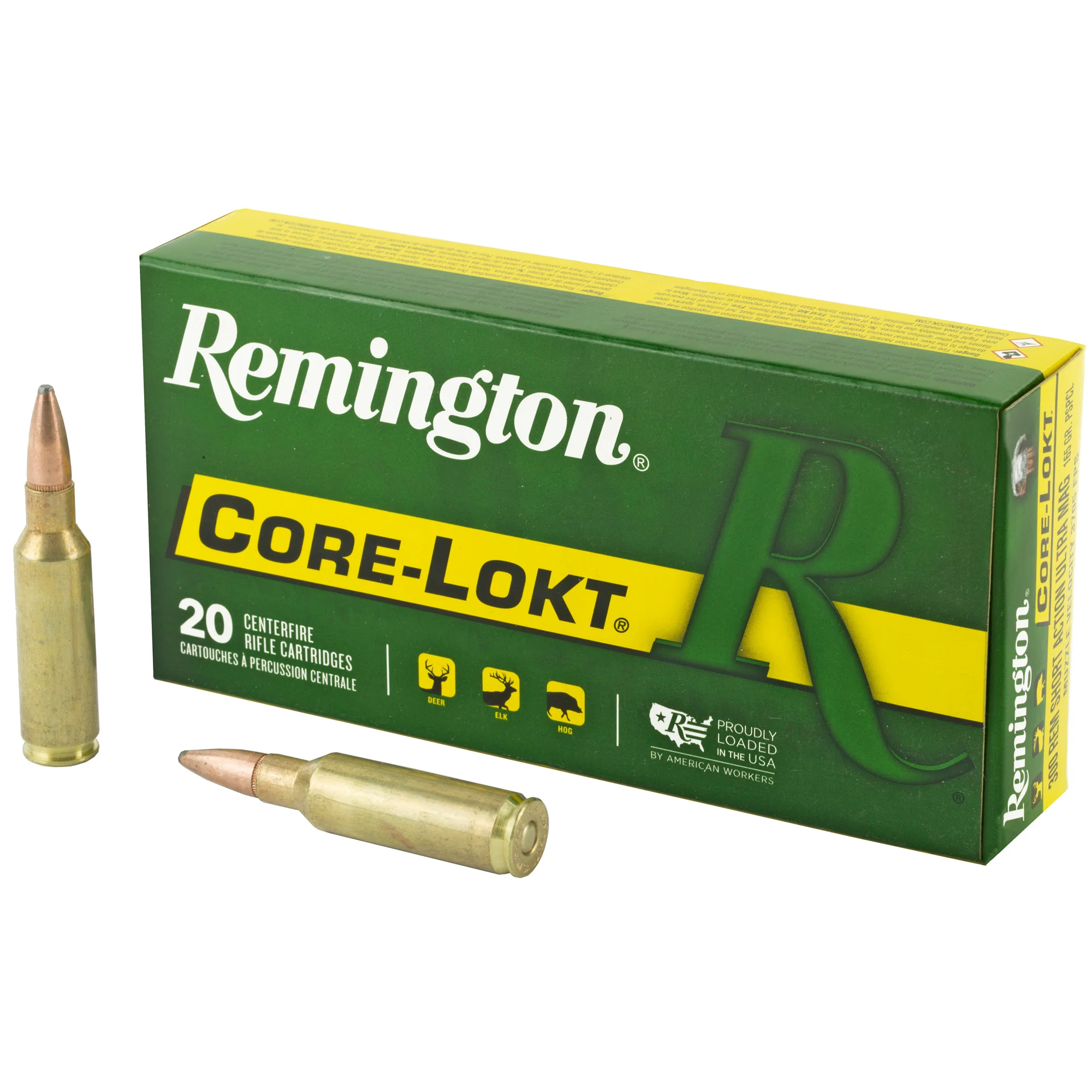Remington Core-Lokt .300 Remington Short Action Ultra Magnum 165 Grain Pointed Soft Point Ammo 27954