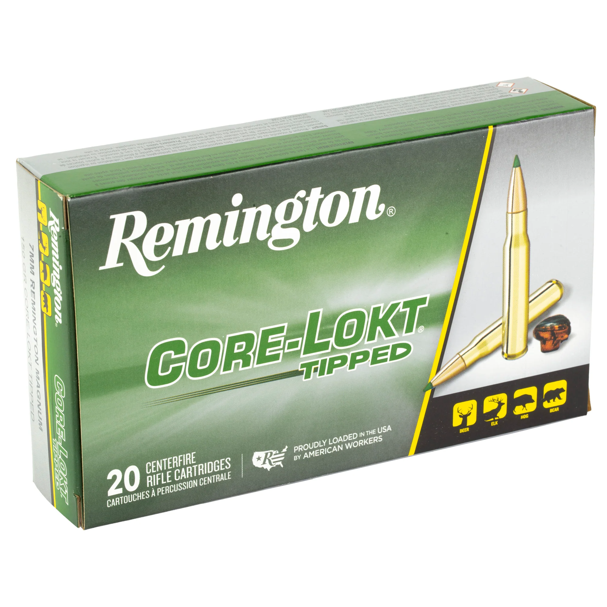 Remington Core-Lokt Tipped 7mm Remington Magnum 150gr Polymer Tip Rifle Ammo 29021 - Image 2
