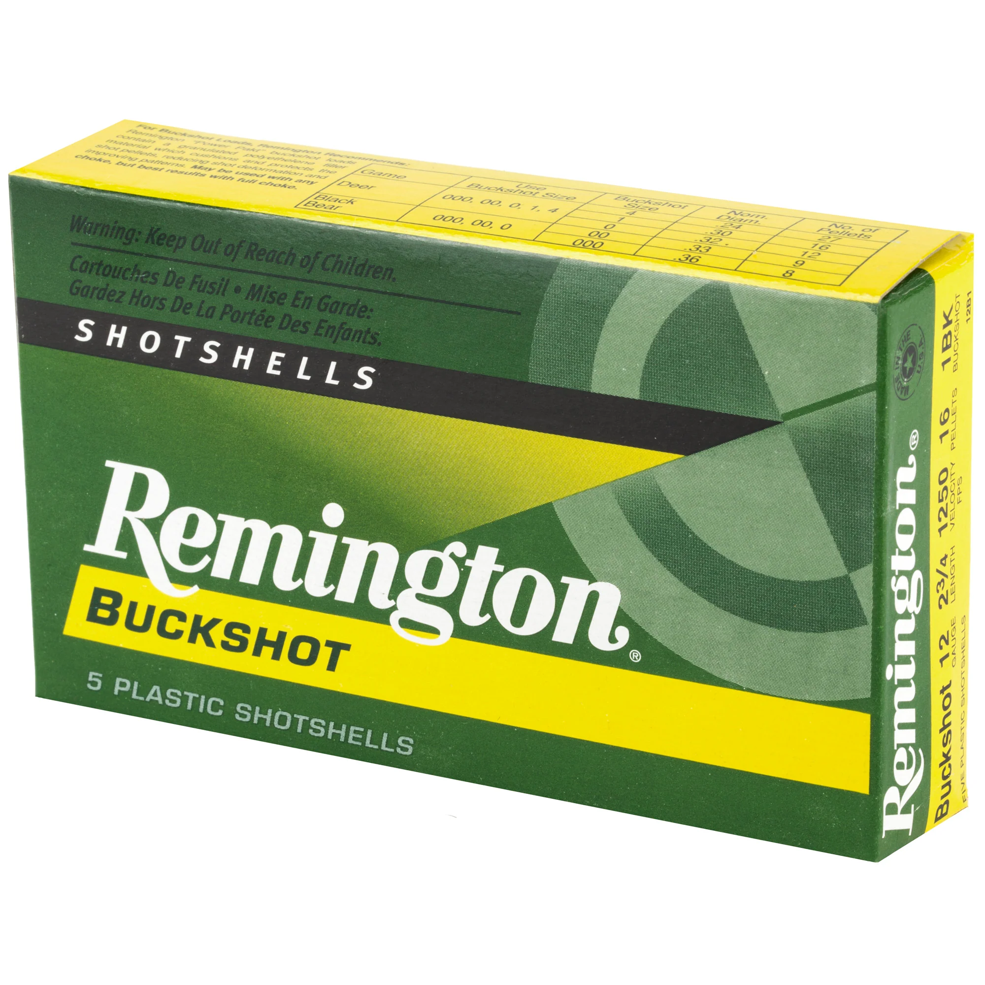 Remington Express 12 Gauge 2.75-inch No. 1 Buckshot Shotshells, 5-Round Box 20624 - Image 3