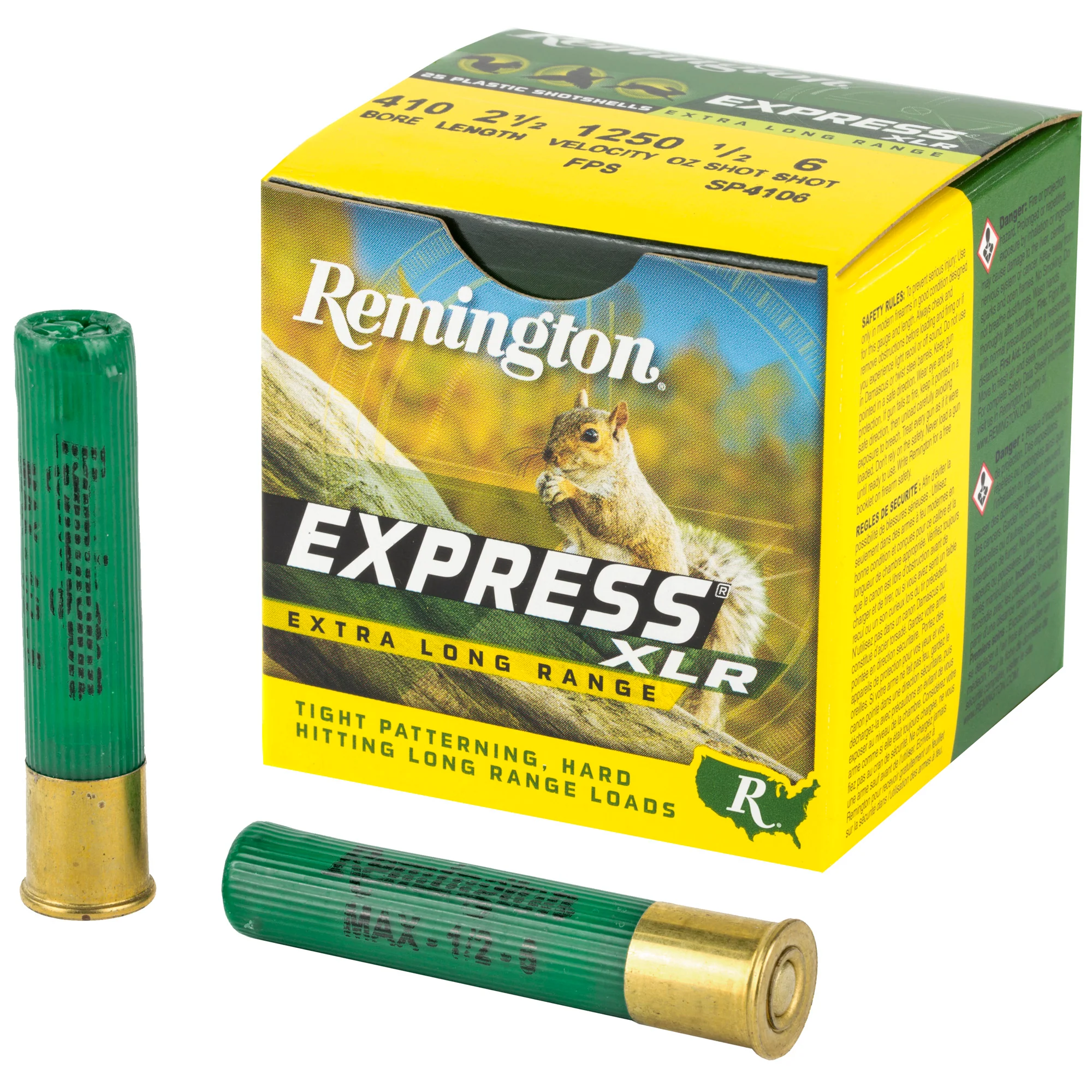 Remington Express XLR .410 Bore Shotshells 2.5in #6 Lead Shot 25-Round Box 20745