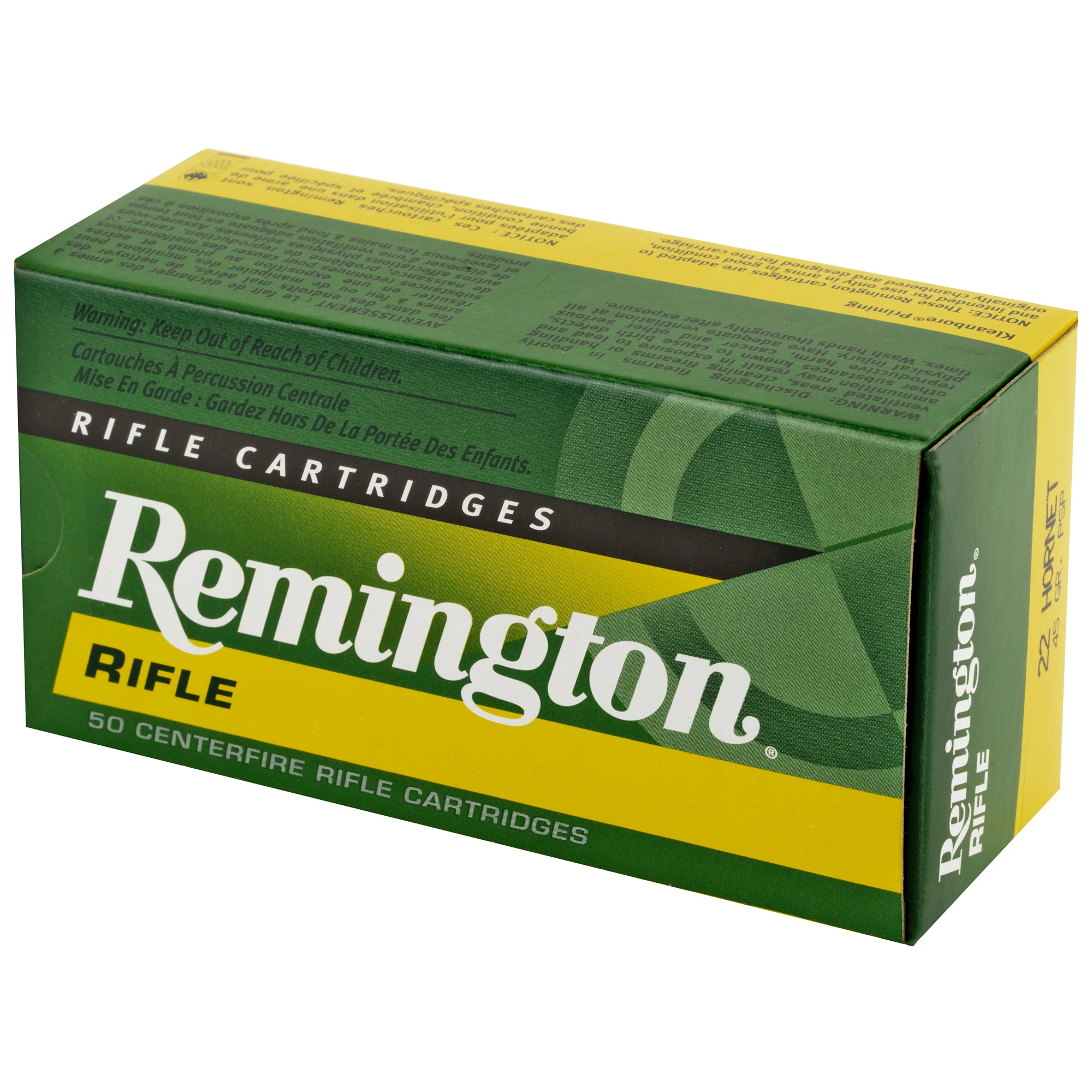 Remington High Performance Rifle .22 Hornet 45gr Pointed Soft Point Ammo, 50 Rounds 28376 - Image 3