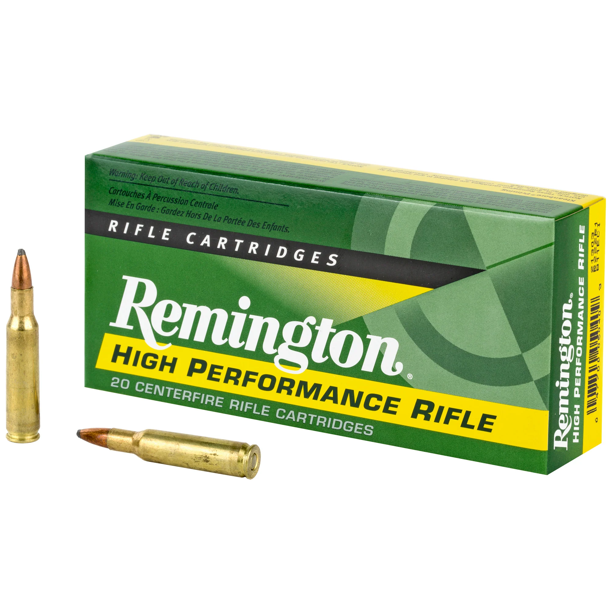 Remington High Performance Rifle .222 Remington 50 Grain Pointed Soft Point Ammo 20 Rounds 21303