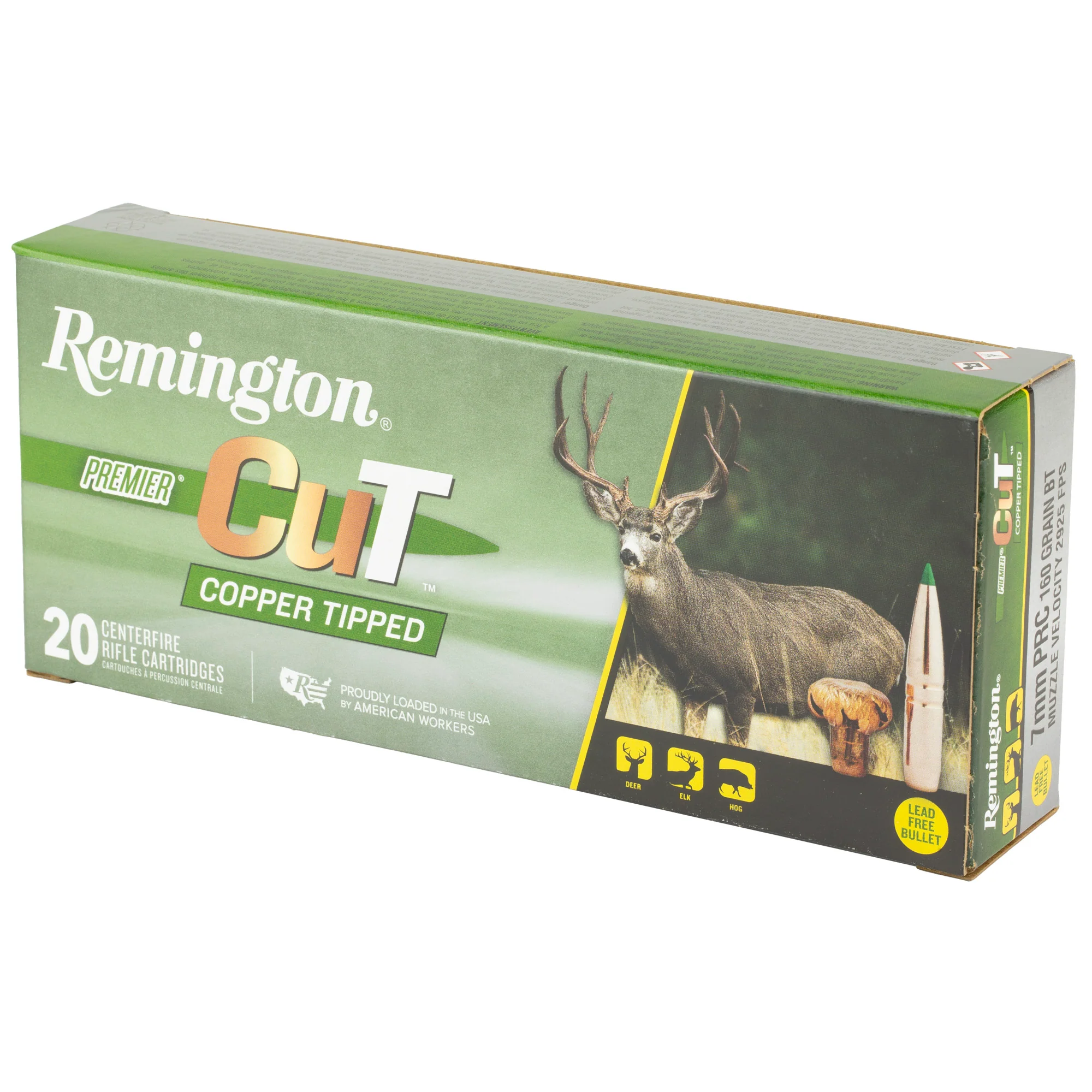 Remington Premier CuT 7mm PRC 160gr Copper Tipped Rifle Ammo 20-Round Box R22342 - Image 3
