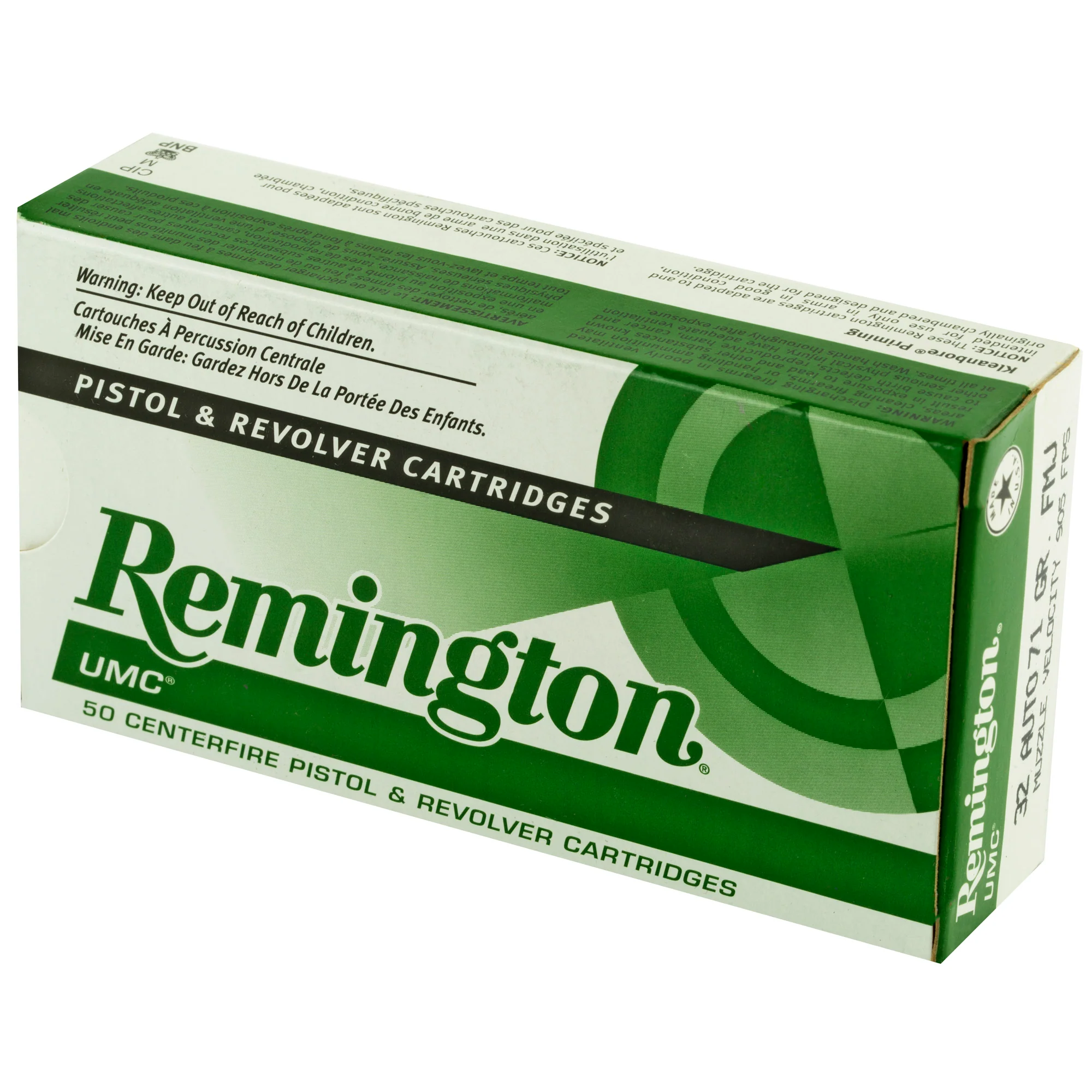 Remington UMC .32 ACP 71gr FMJ Centerfire Handgun Ammo, 50-Round Box, 905 fps 23704 - Image 3