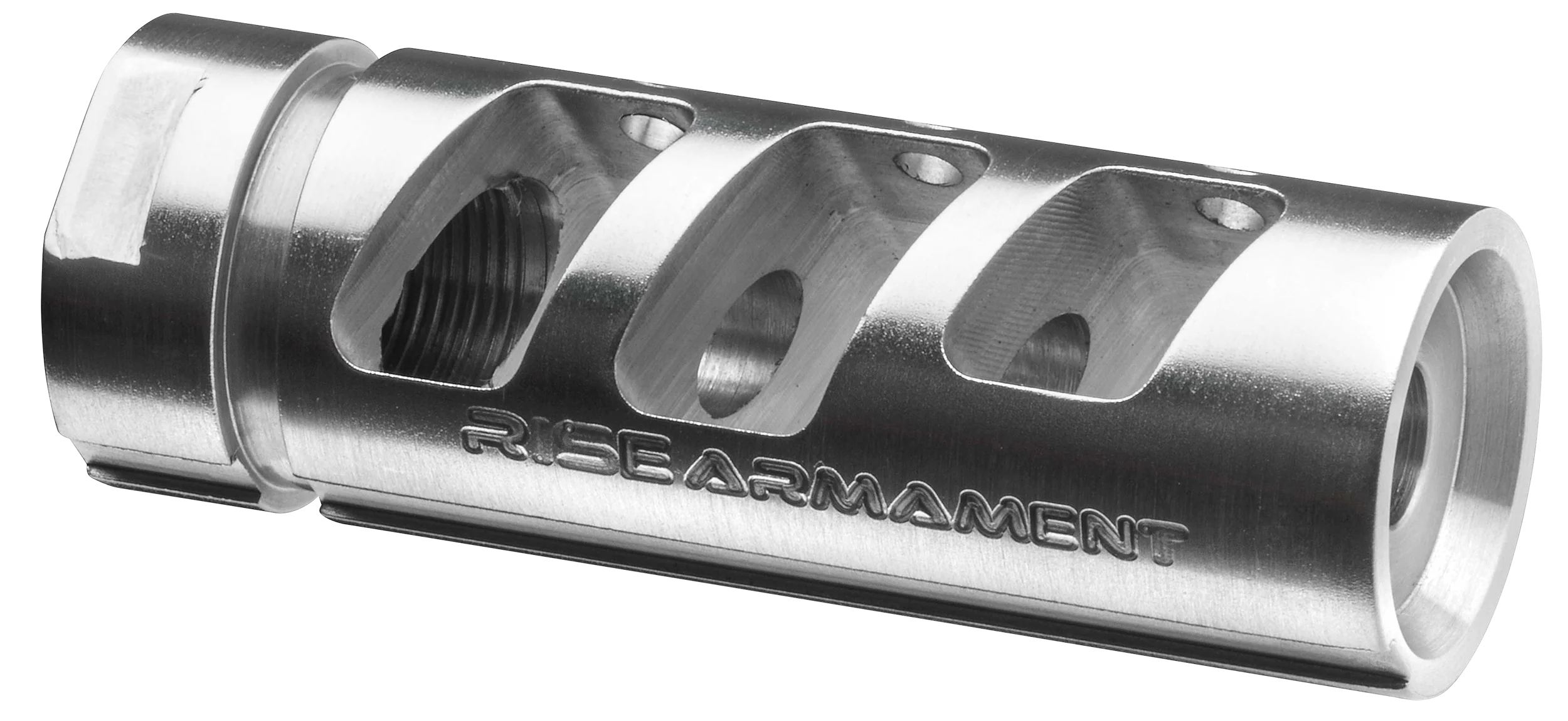 Rise Armament RA-701 Silver 416R Stainless AR-15 Compensator, 1/2-28 Thread RA701223SLVR