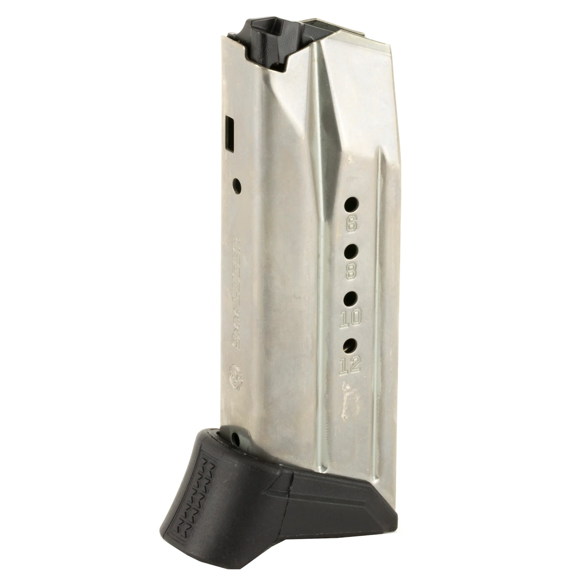 Ruger American Compact Pistol 9mm 12-Round Factory Magazine, Steel Body w/ Finger Rest 90618