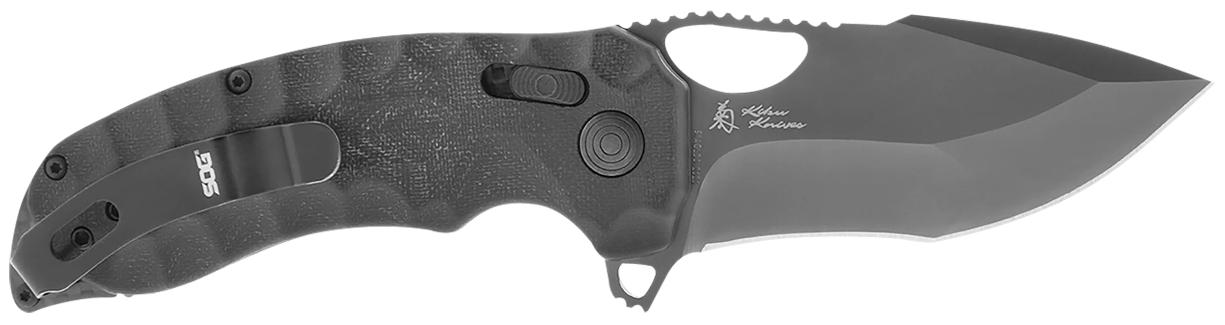 S.O.G Kiku XR LTE Folding Knife, 3.02 in Tanto CTS XHP Blade, Black Micarta Handle - SOG12270457