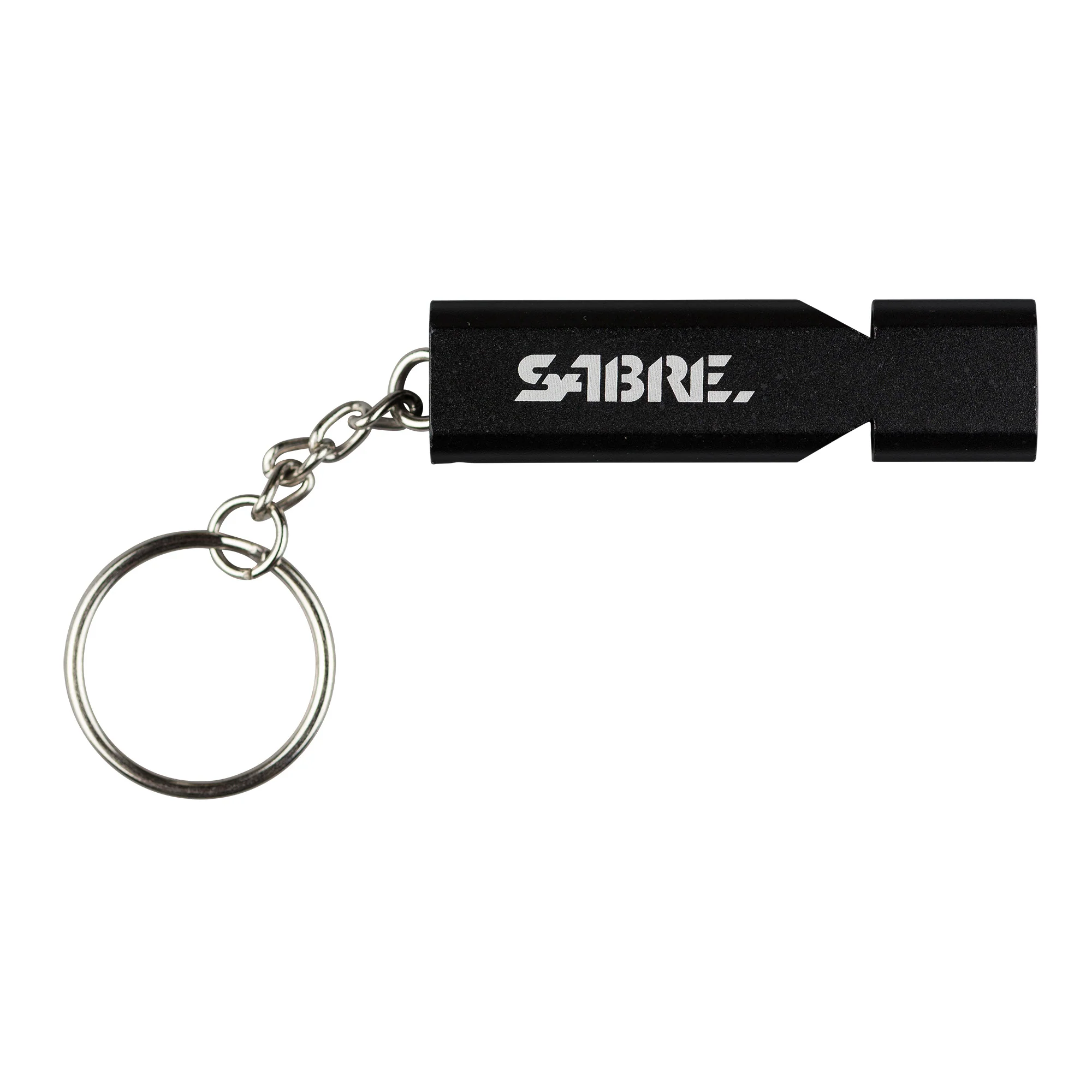Sabre Emergency Safety Whistle with Lanyard, Key Ring & Carabiner Clip, 120 dB, Black WSTL-02