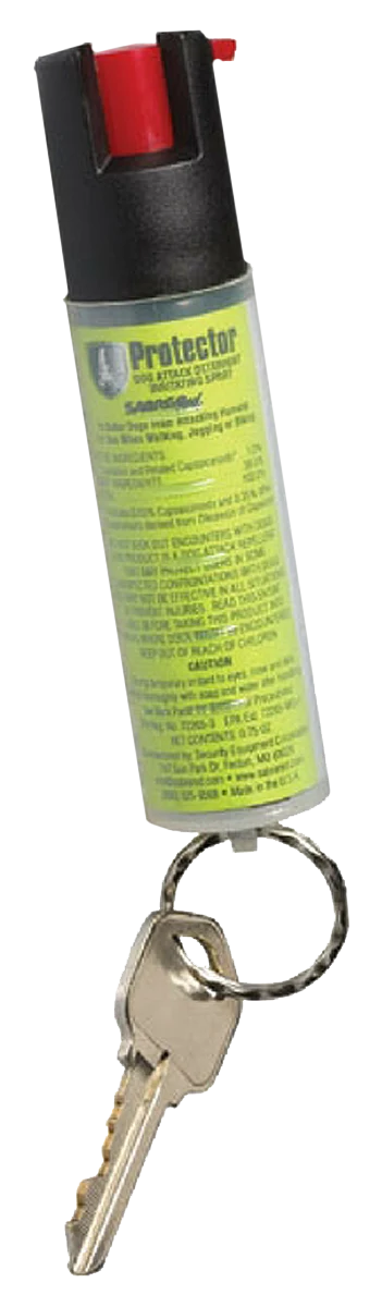 Sabre Protector Dog Deterrent Pepper Spray with Key Ring, 0.75 oz, 12 ft Range, 14 Bursts - SRPK02