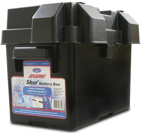 SEA SENSE StayShut Battery Box – Large, Vented Cover, Strap & Hardware – 50090671